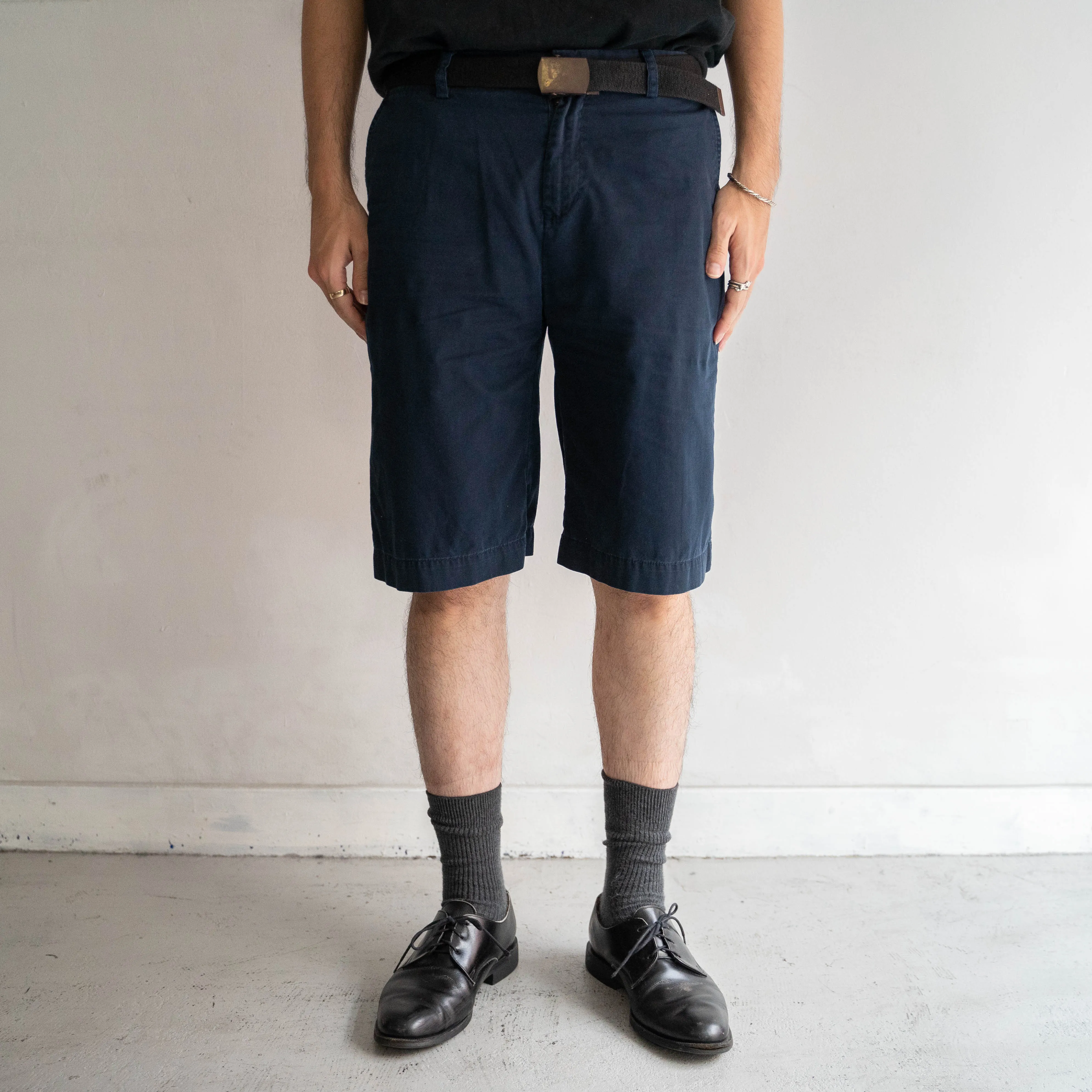 1990s Ralph Lauren navy color chino shorts
