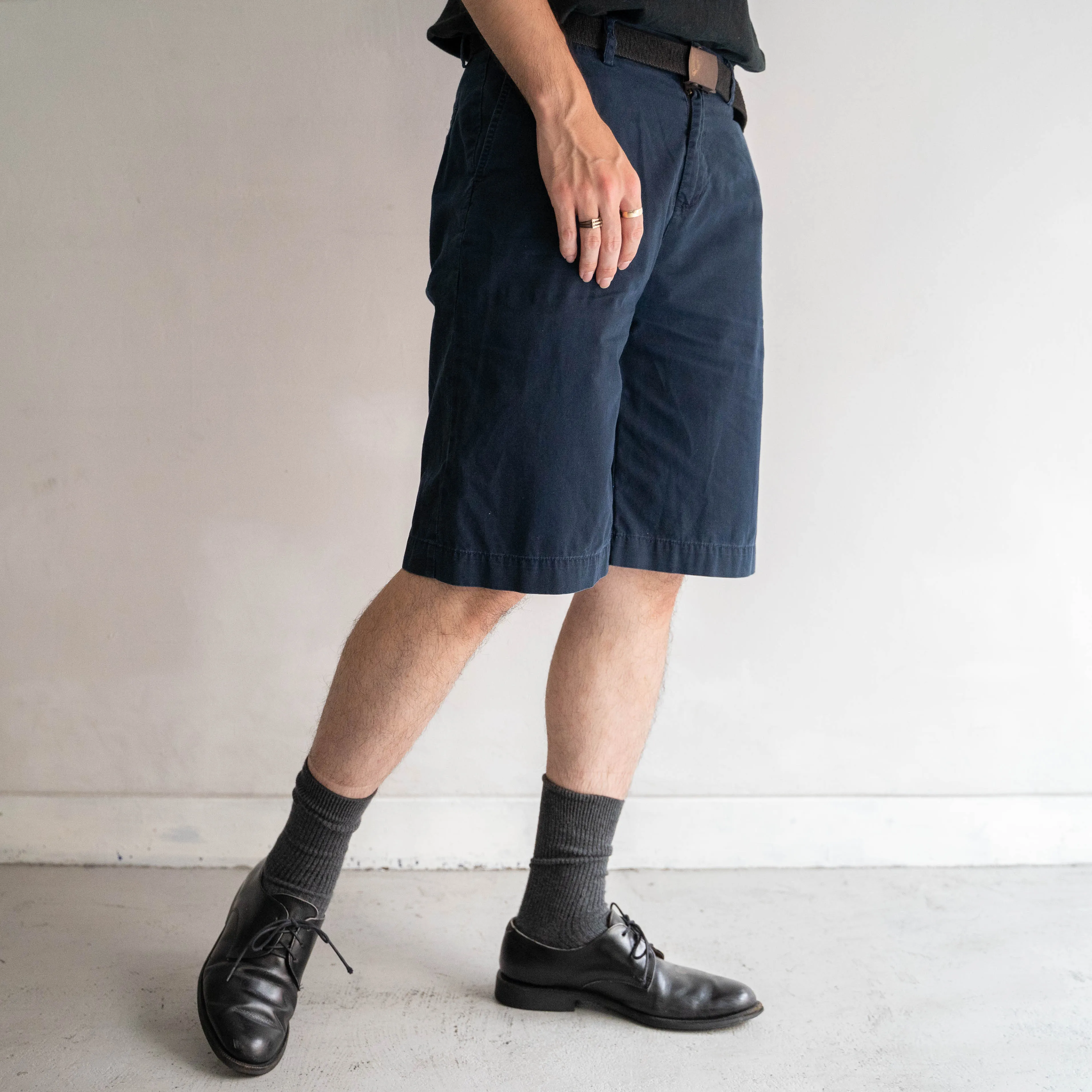 1990s Ralph Lauren navy color chino shorts
