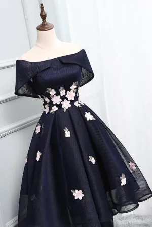 2024 Chic Off-the-Shoulder Appliques Asymmetrical Short High Low SWK10016
