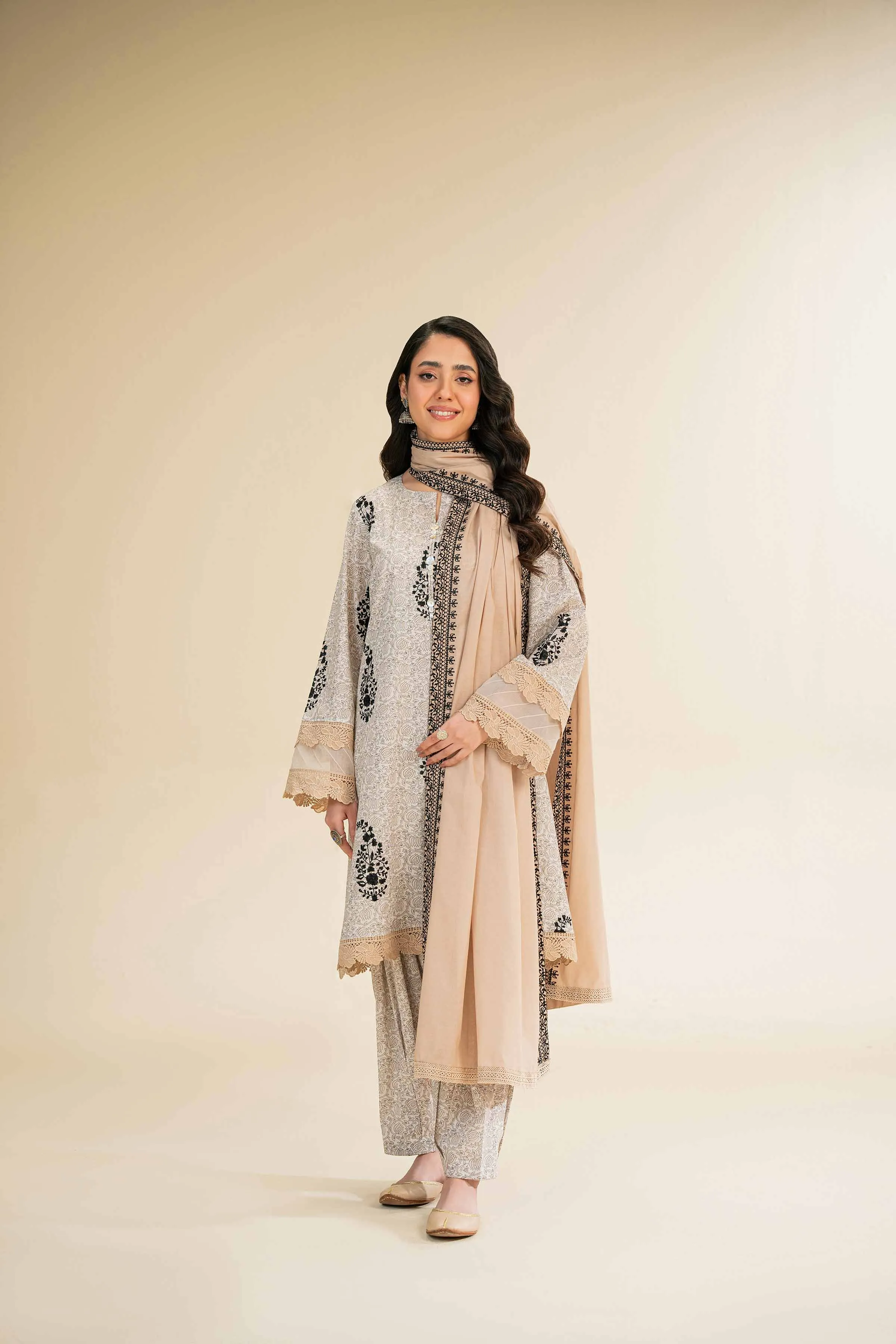 3 Piece - Printed Embroidered Suit - 42501360