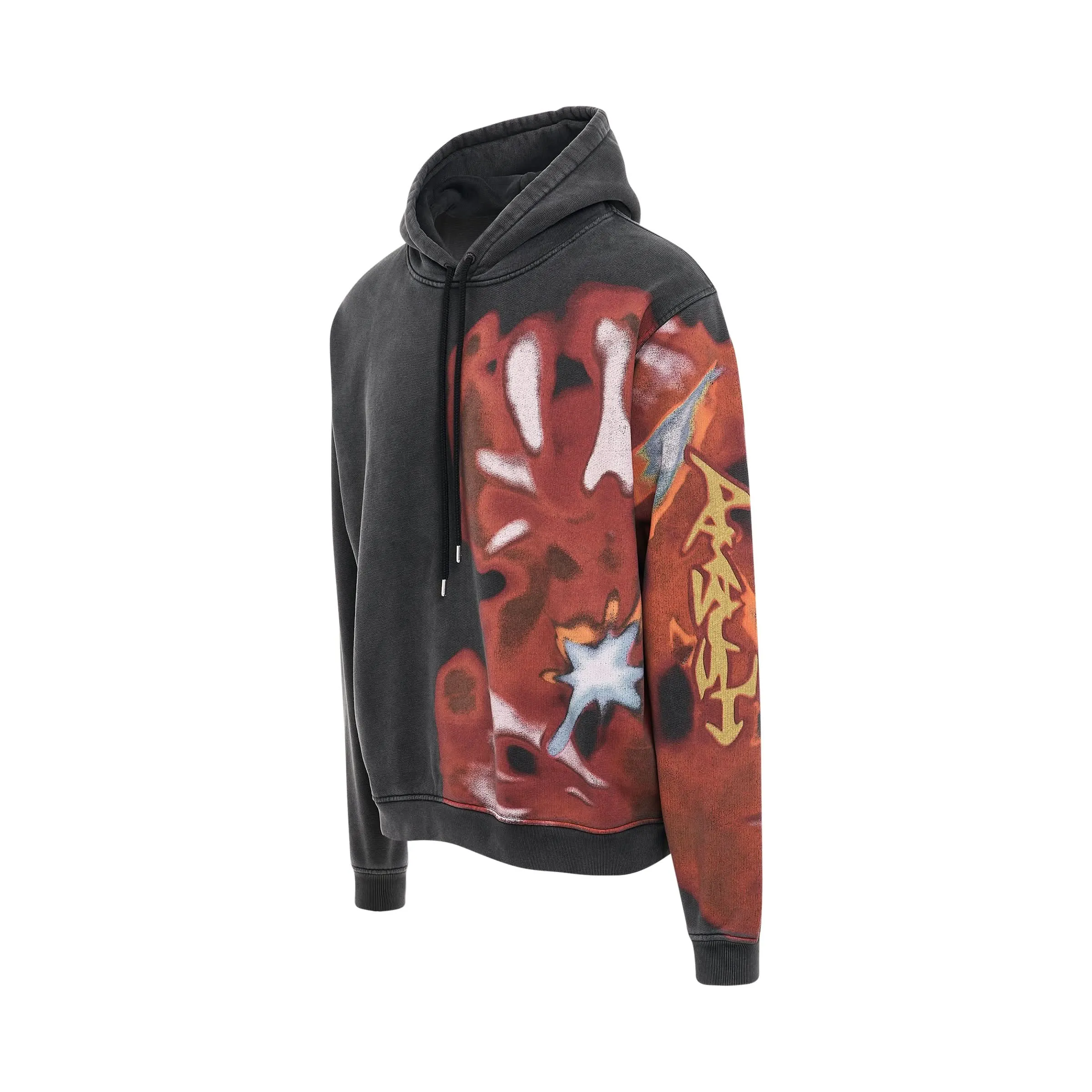 Abstract Graphic Hoodie in Black/Multicolour
