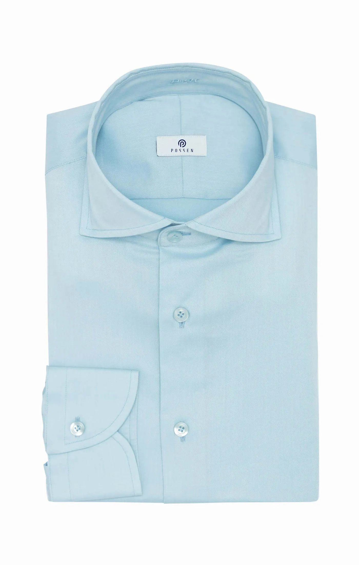 Albini Sky Blue Stretch Fine Twill 365 Easy Care Cotton