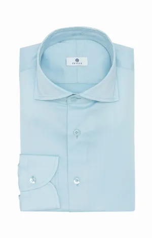Albini Sky Blue Stretch Fine Twill 365 Easy Care Cotton