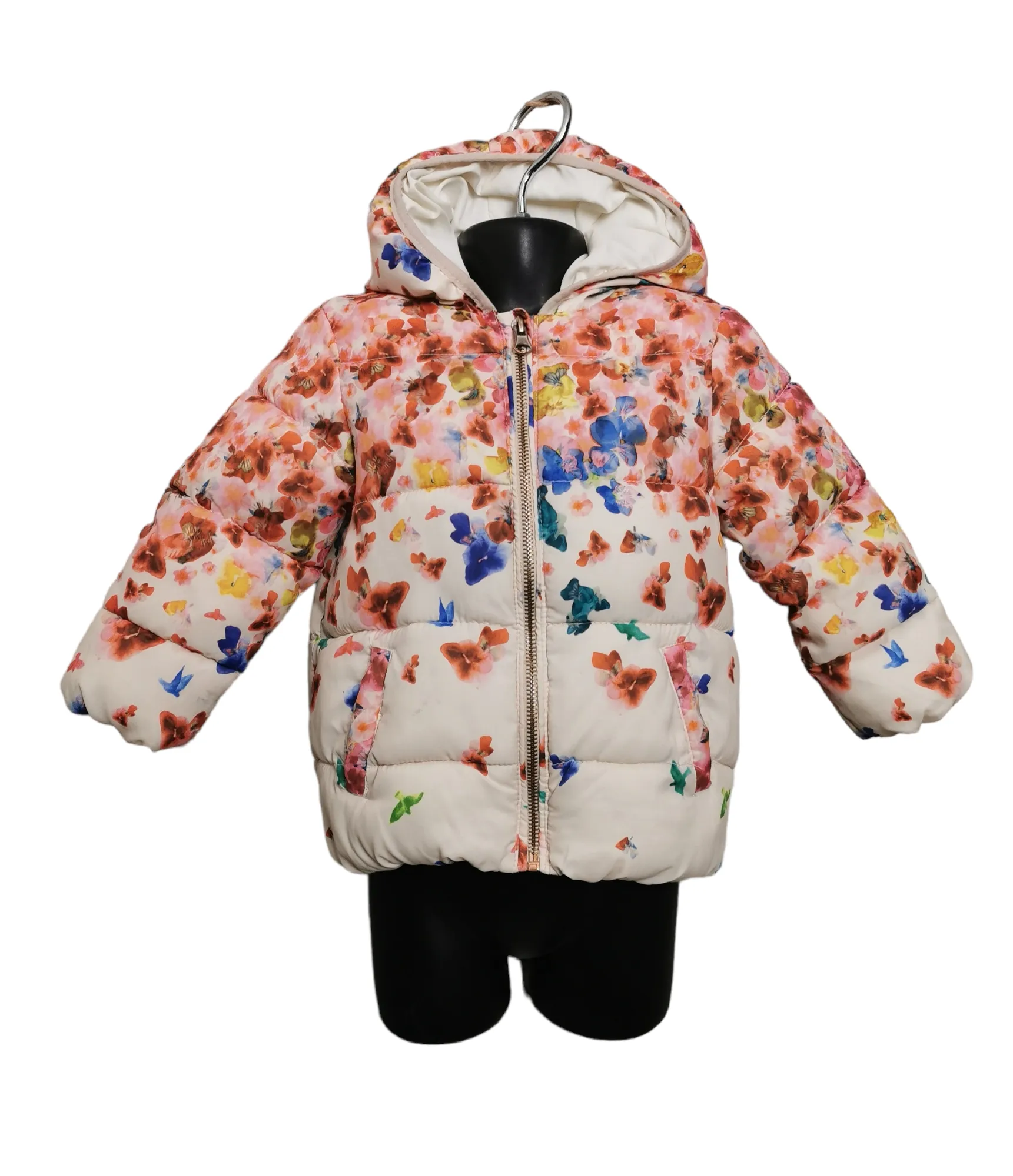 BABY GIRL SIZE 18/24 MONTHS - ZARA BabyGirl Collection, Floral Puffer Jacket VGUC B28