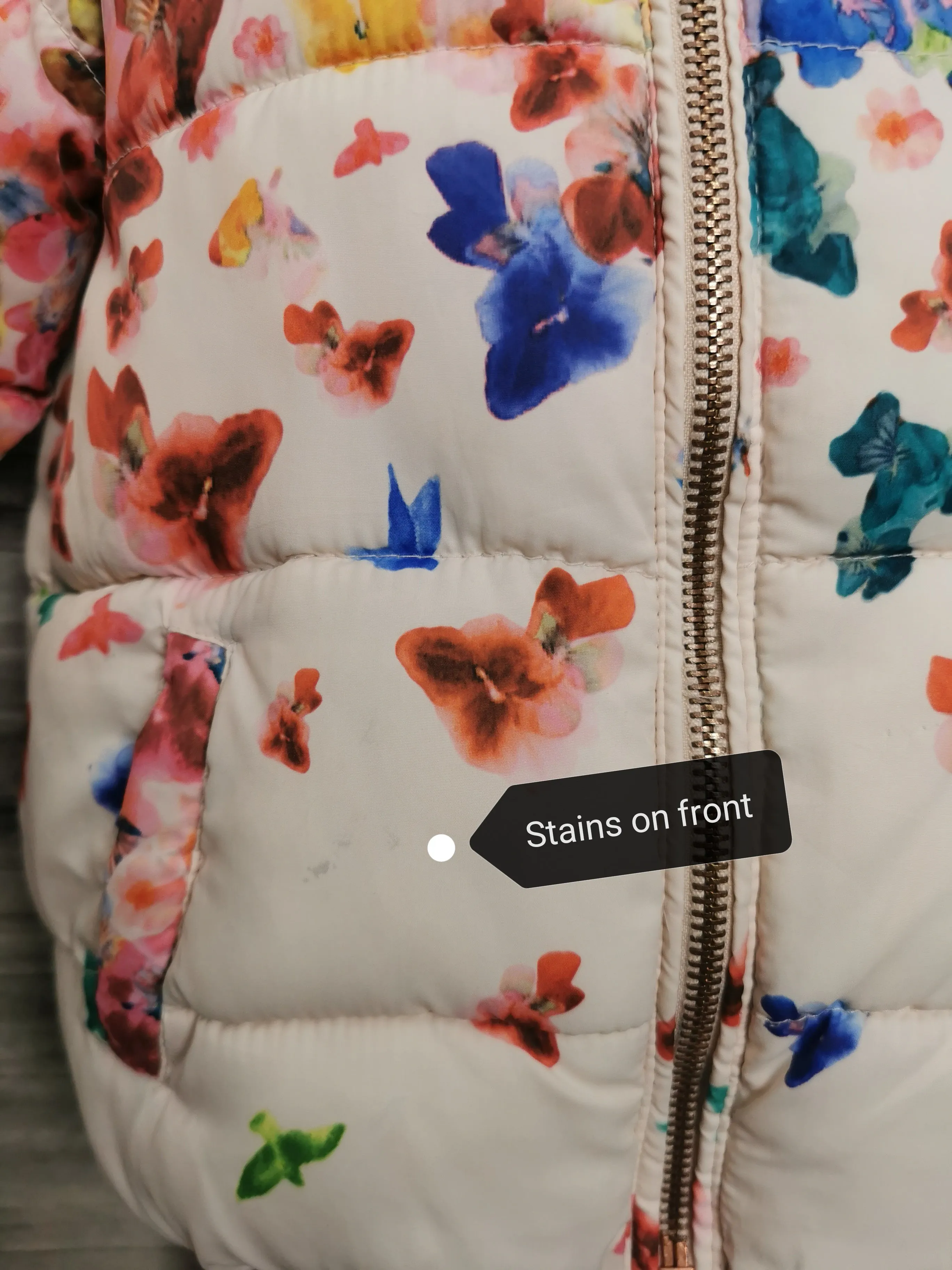 BABY GIRL SIZE 18/24 MONTHS - ZARA BabyGirl Collection, Floral Puffer Jacket VGUC B28