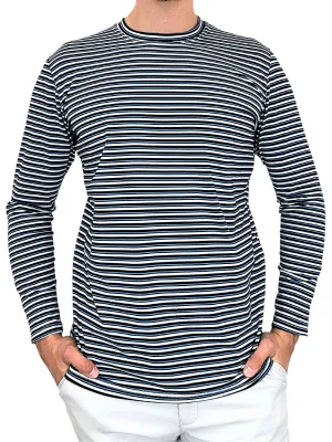 Bermuda Stripe Cotton L/S Tee - Black/Blue