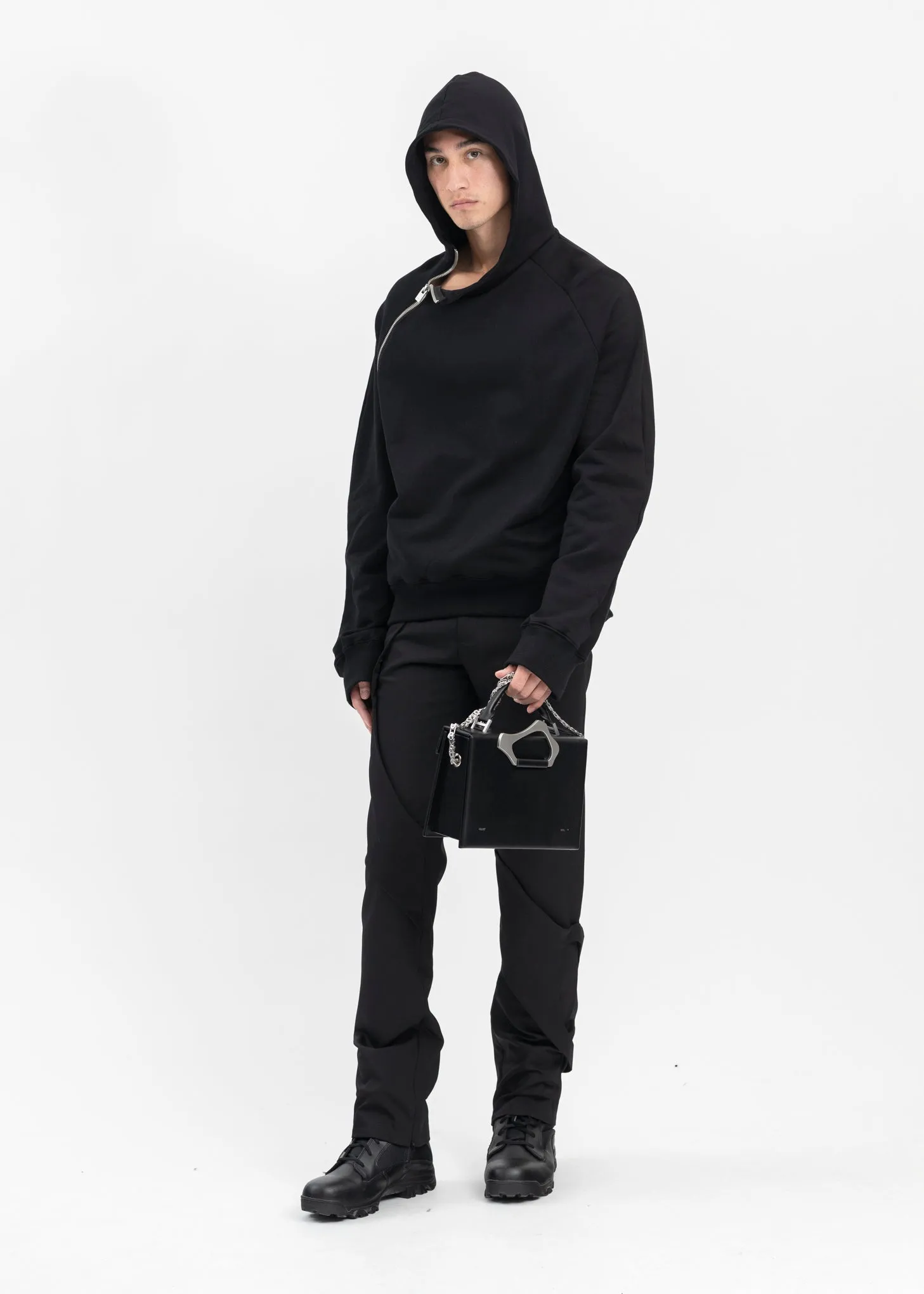 BLACK SEQUENCE ZIP HOODIE