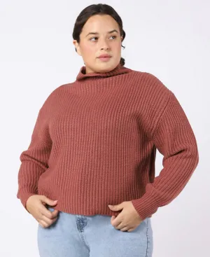 Black Tape Women's Trendy Mock Neck Sweater Runway Pink Plus Size 3X