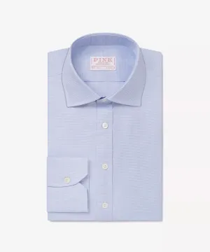 Blue & White Classic Fit Micro Puppytooth Dress Shirt