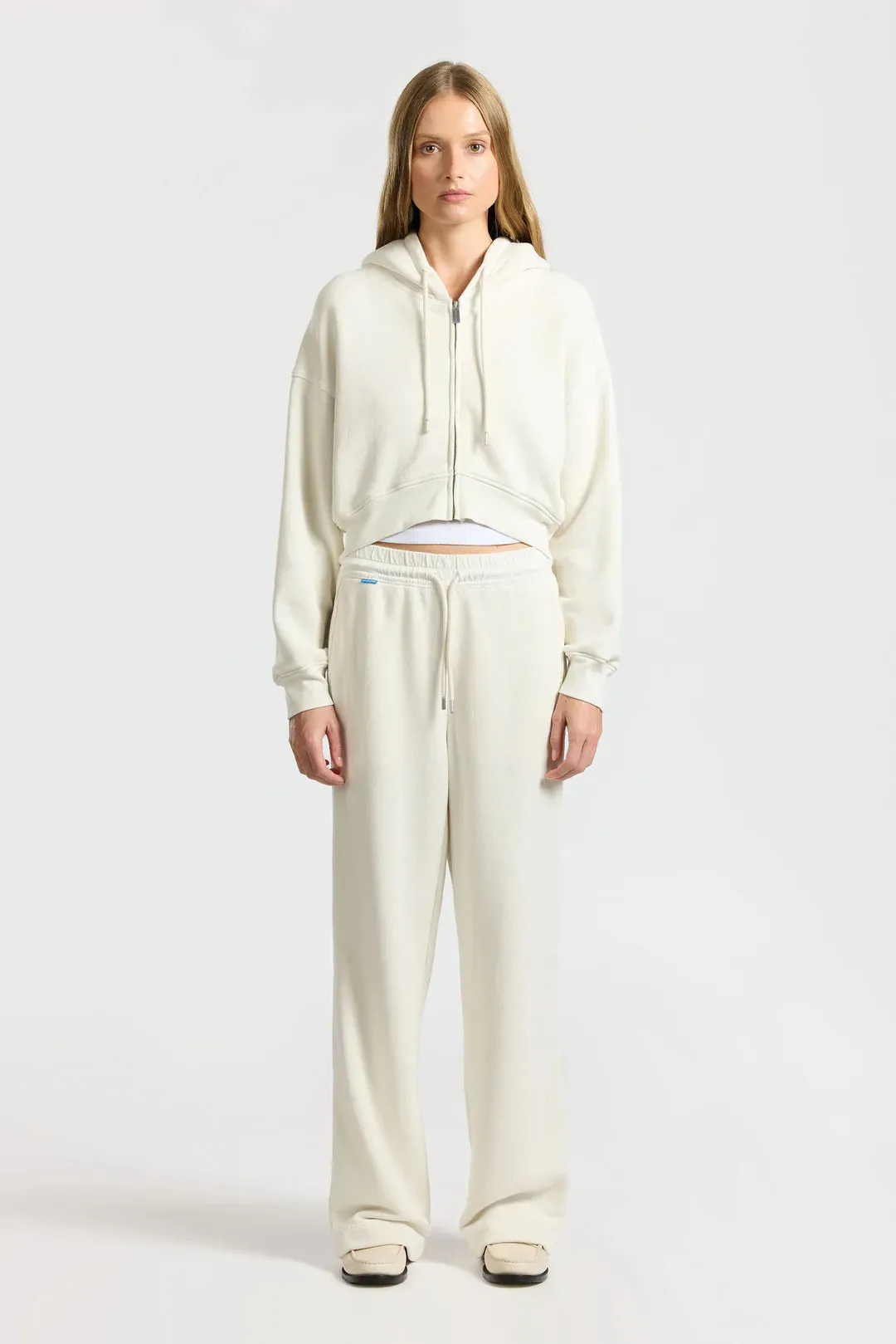Boston Crop Hoodie - Bone
