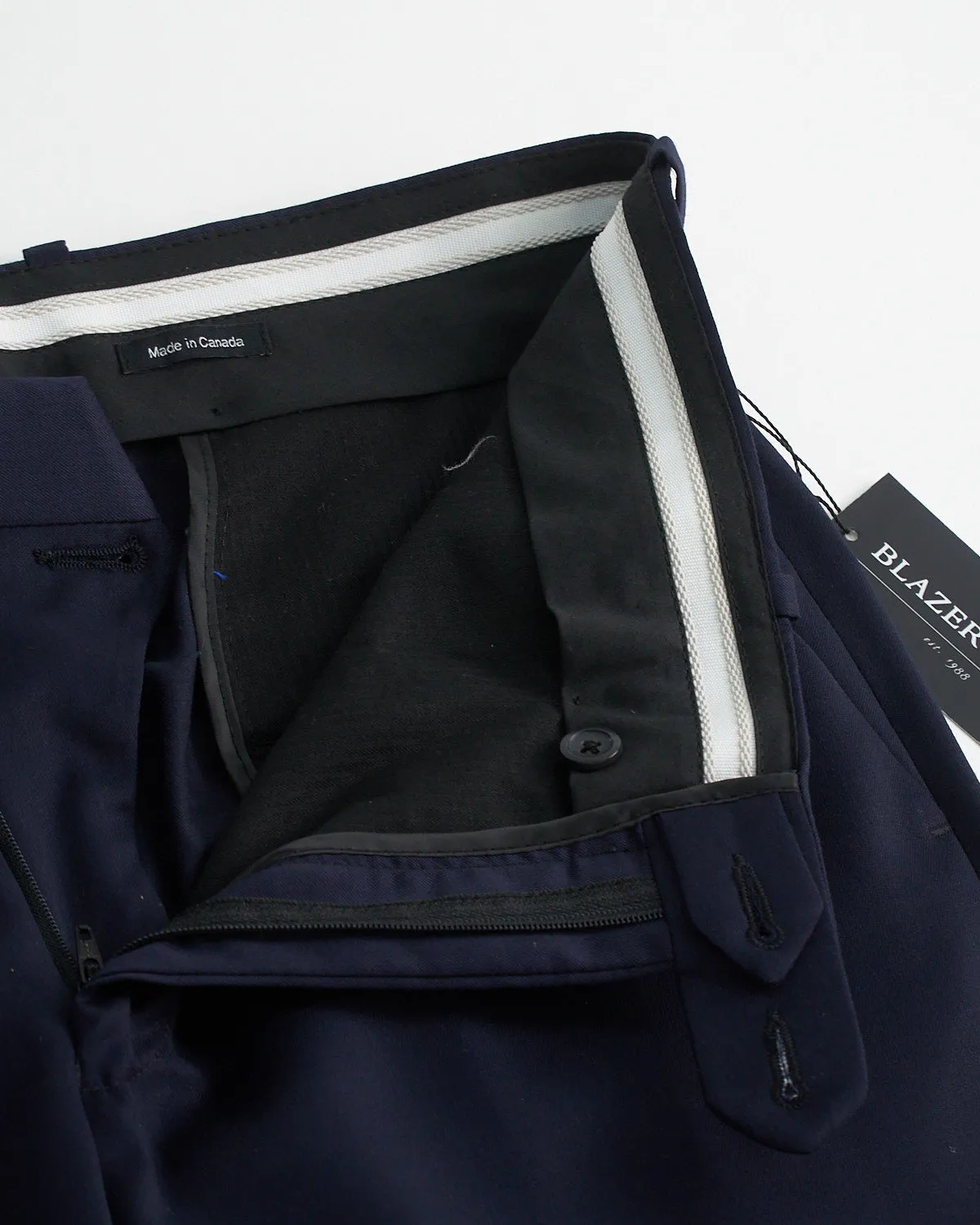 'Cade' Super 100S Navy Wool Pants