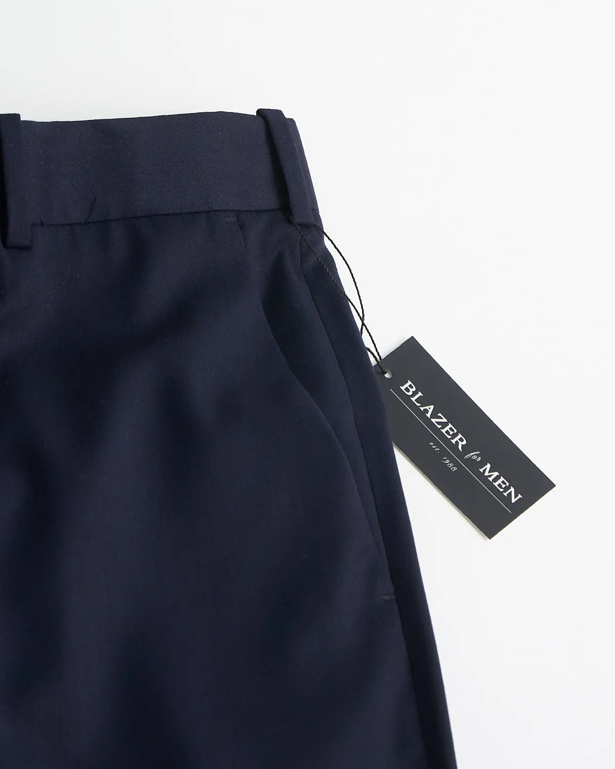 'Cade' Super 100S Navy Wool Pants