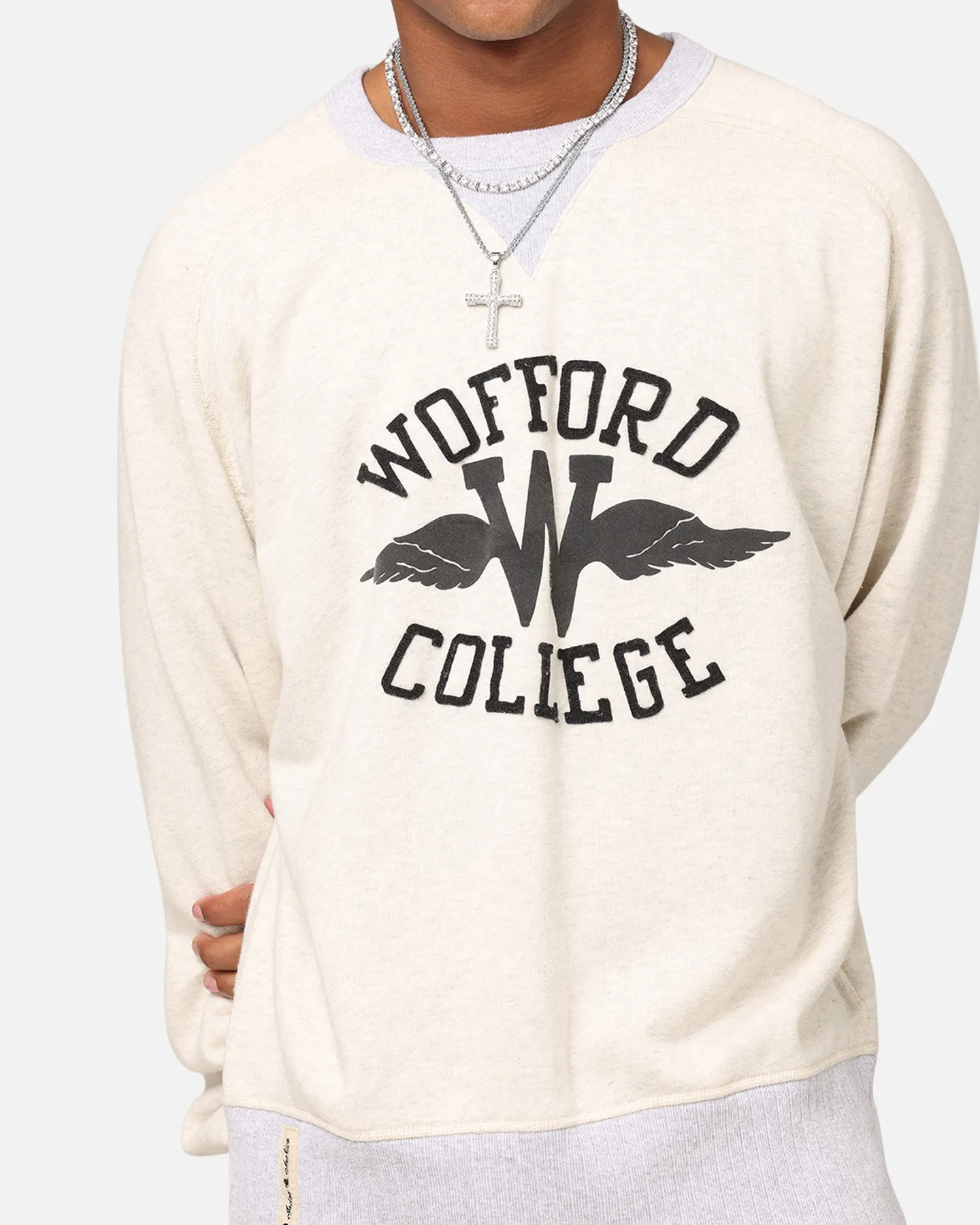 Champion 50's Saddle Crew Sweatshirt Oatmeal Heather
