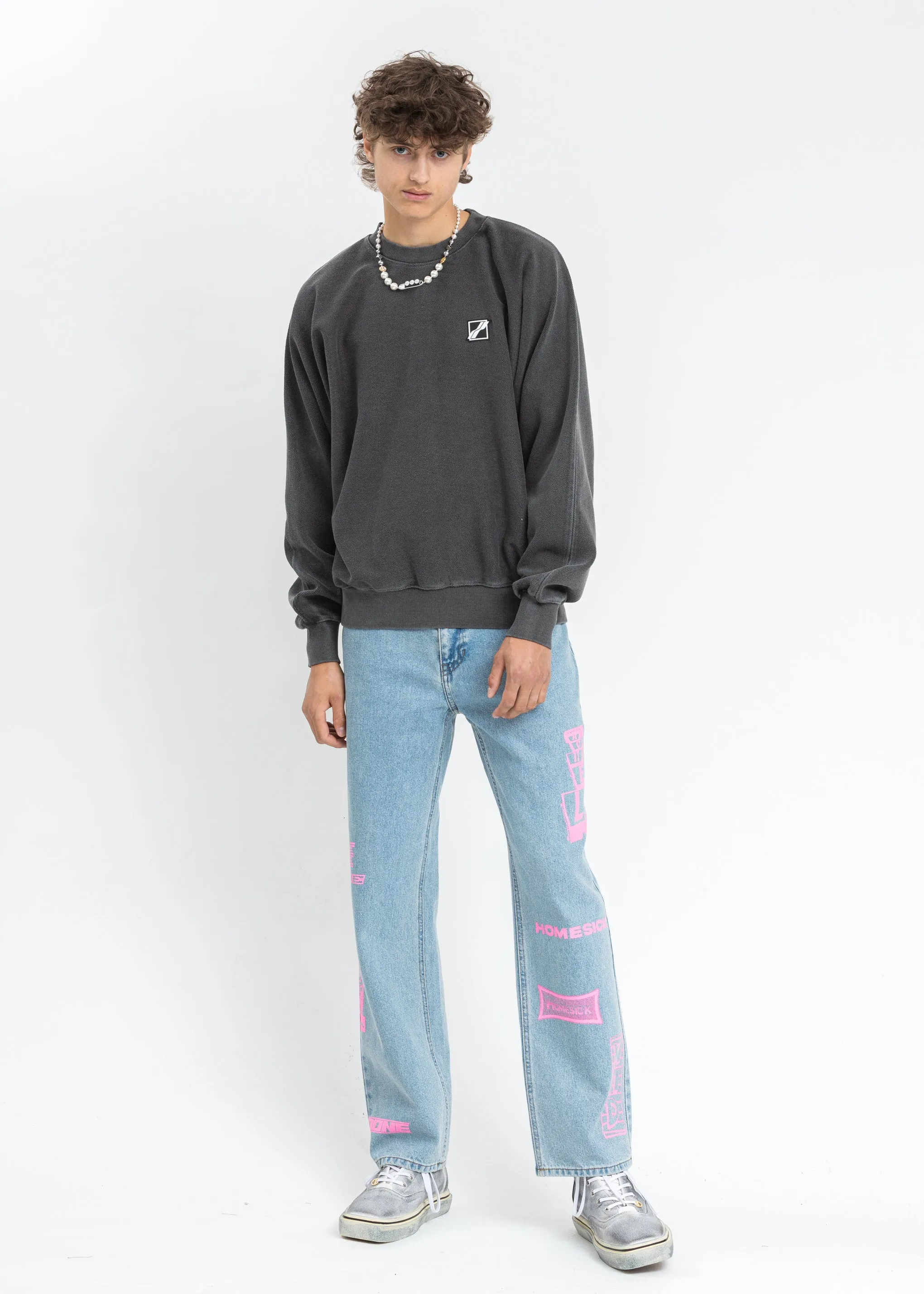 Charcoal Big Lettering Sweater
