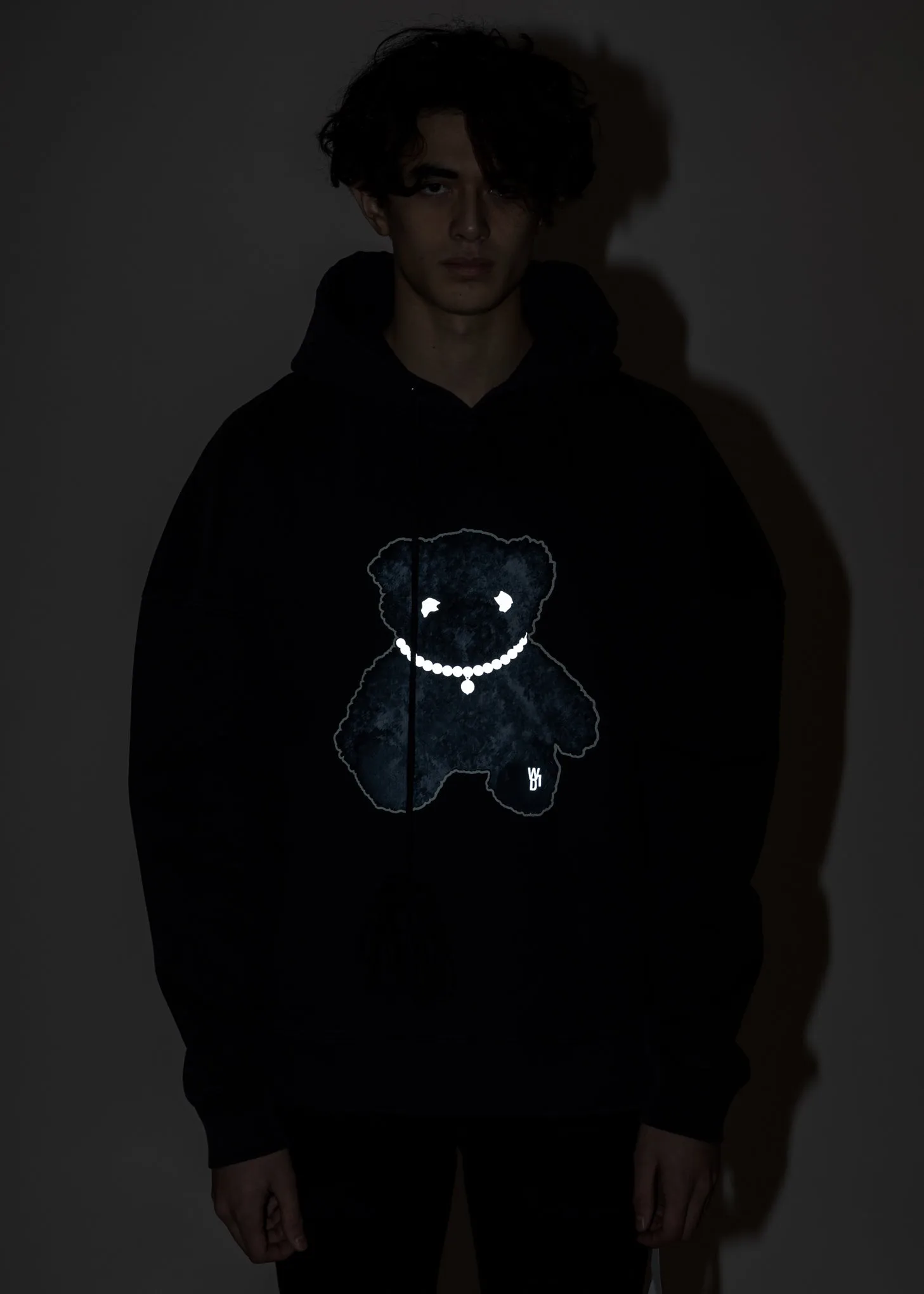 Charcoal Pearl Necklace Teddy Hoodie (Reflect)