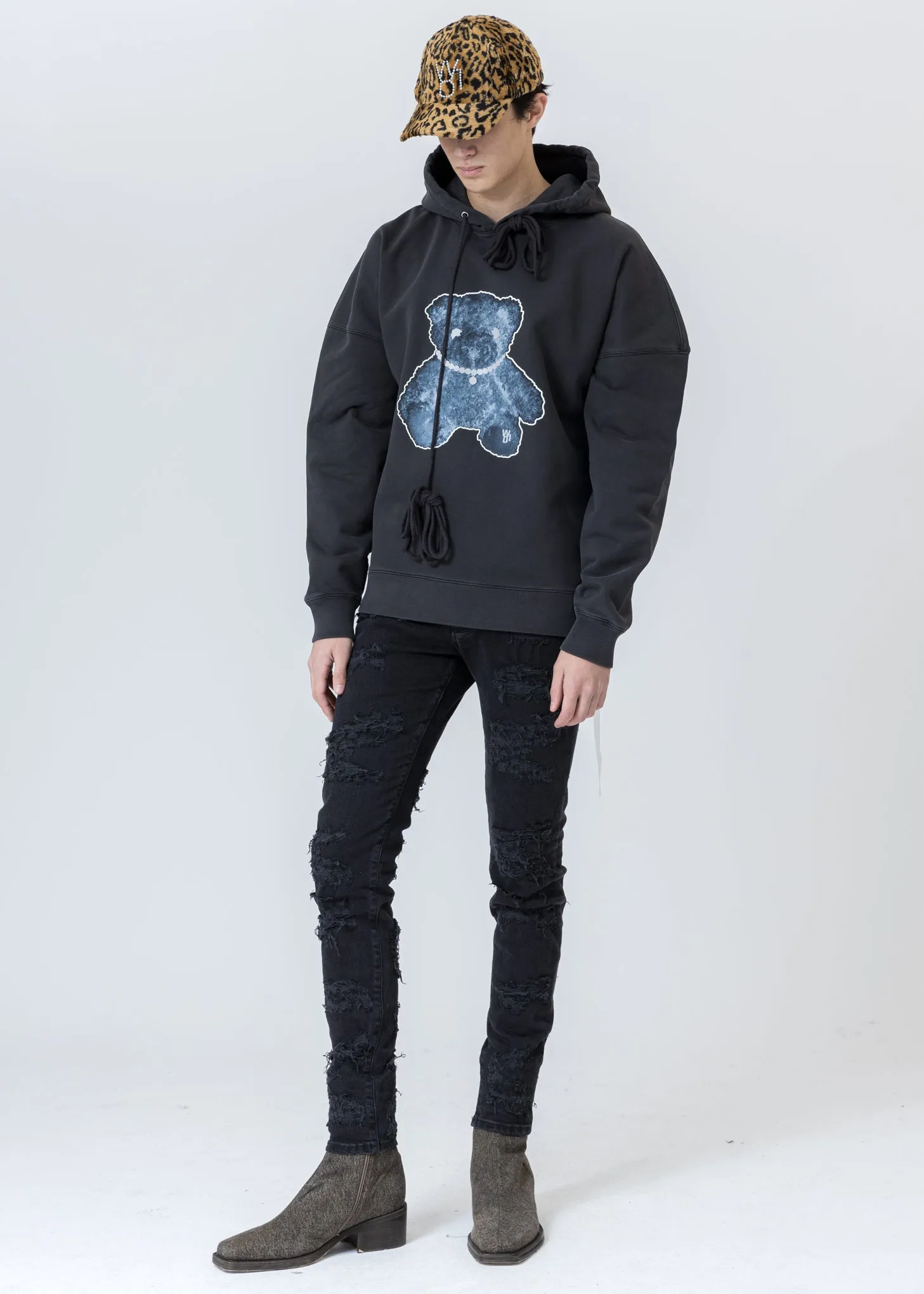 Charcoal Pearl Necklace Teddy Hoodie (Reflect)