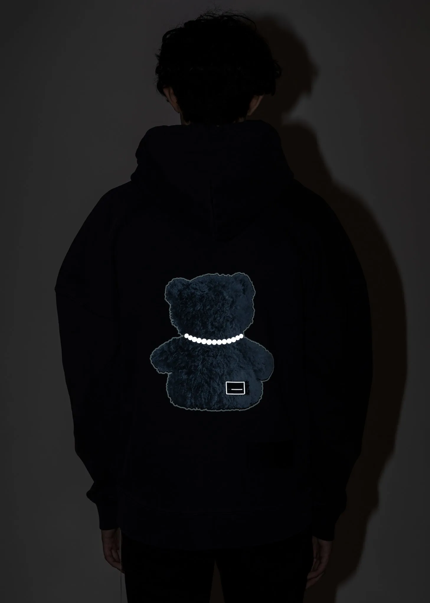 Charcoal Pearl Necklace Teddy Hoodie (Reflect)