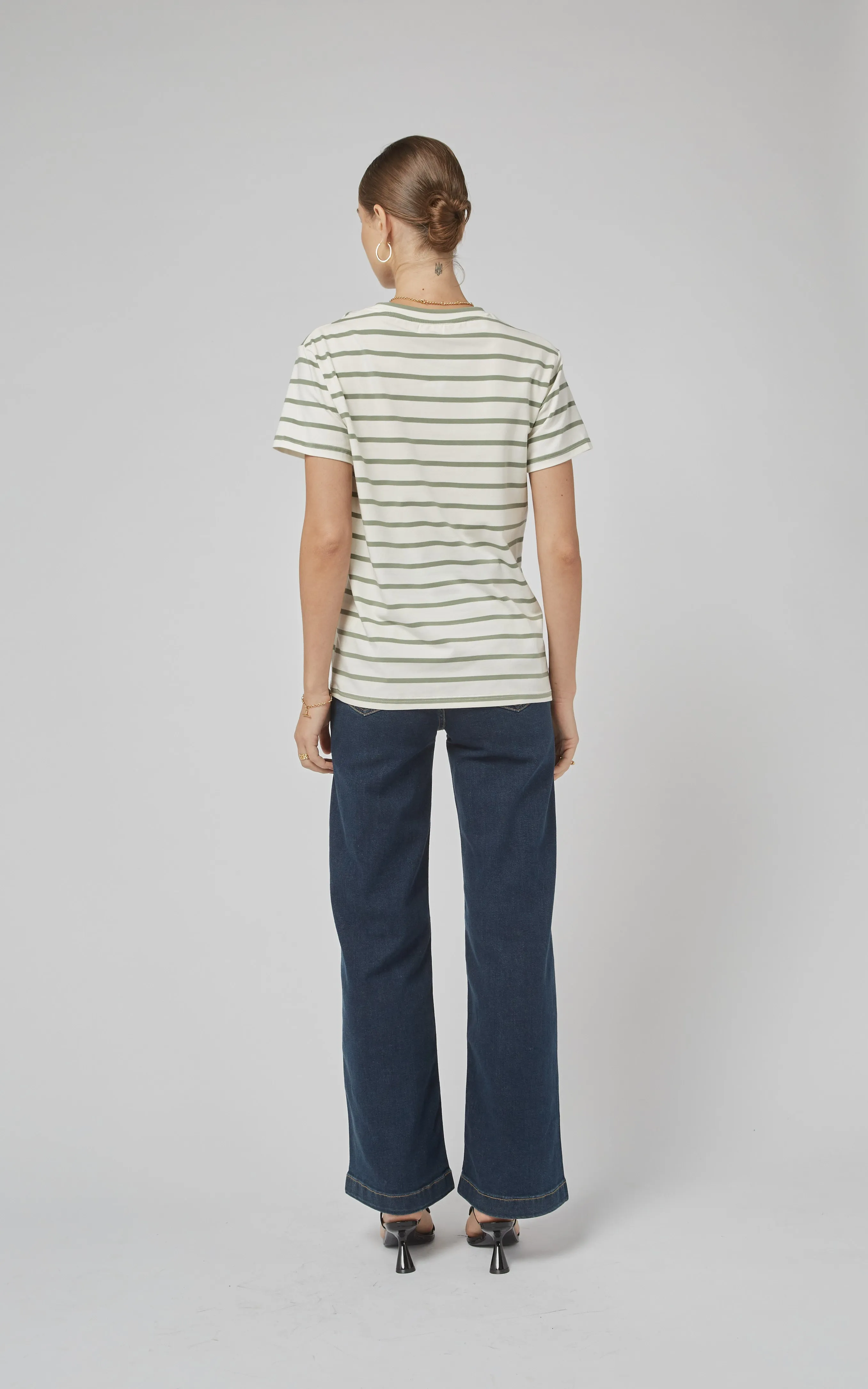 Clare Oil Green Stripe Tee