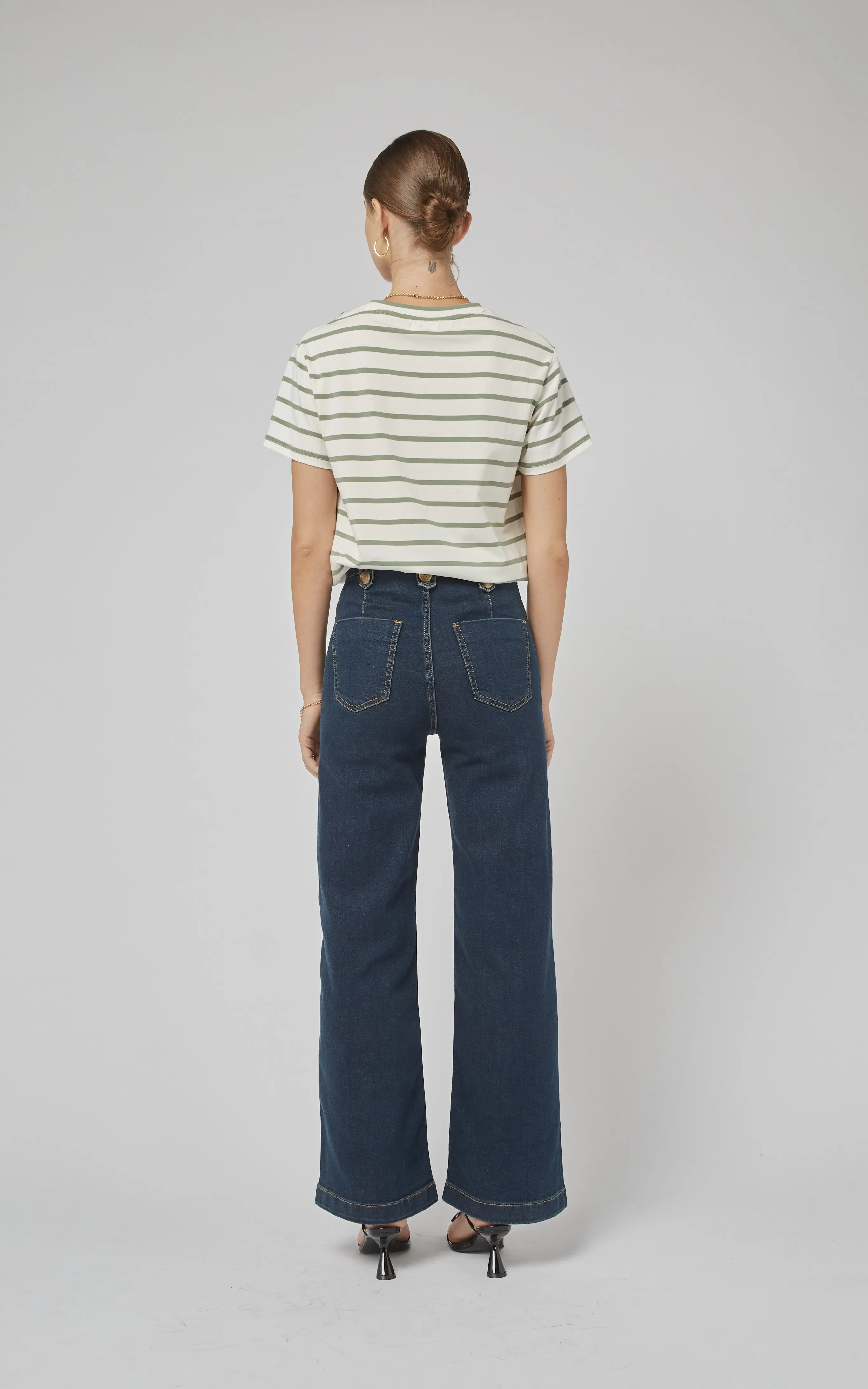 Clare Oil Green Stripe Tee