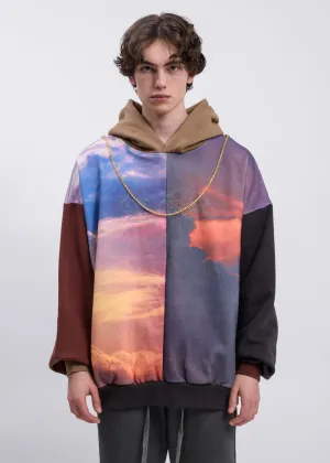 Clouds Panelled Hoodie