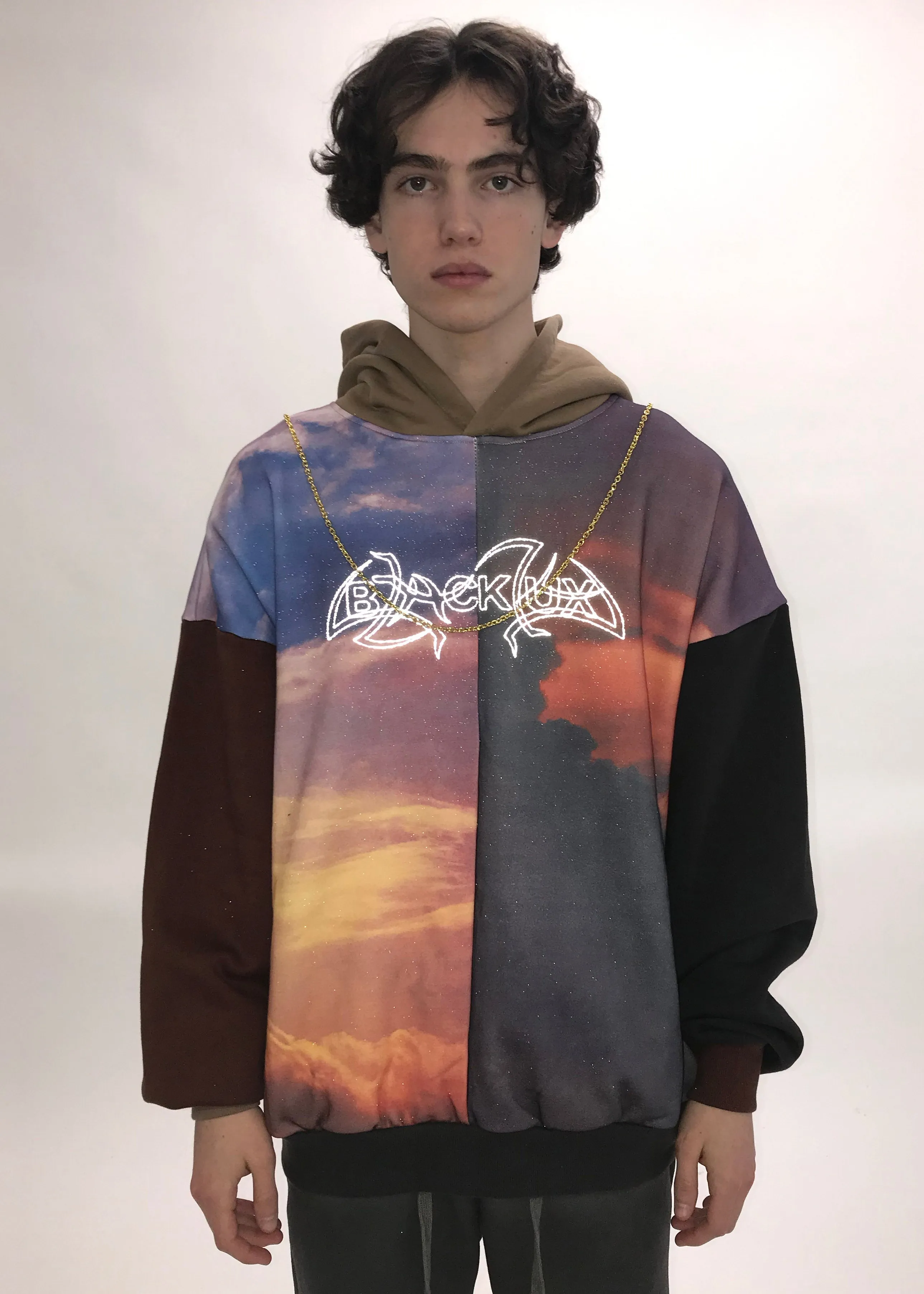 Clouds Panelled Hoodie