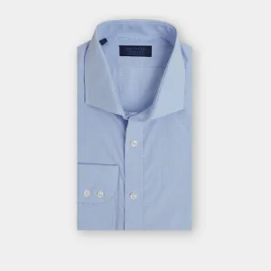 Contemporary Fit, Cutaway Collar, Two Button Cuff in Blue & White Check