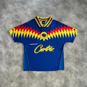 Corteiz Club America V-Neck Jersey Blue
