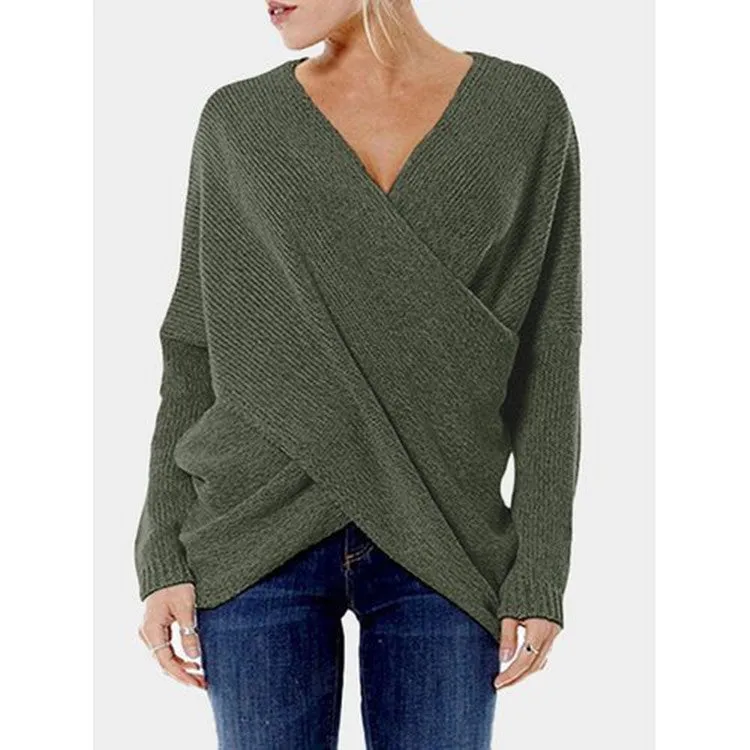 Cotton Women Trendy Niche Hem Sweater Pullover S-XL