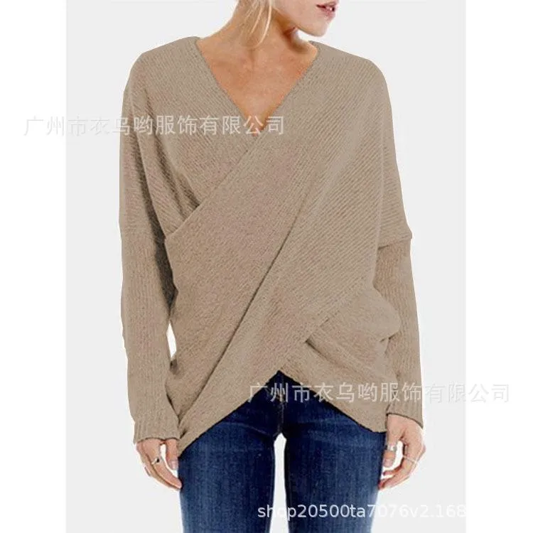 Cotton Women Trendy Niche Hem Sweater Pullover S-XL