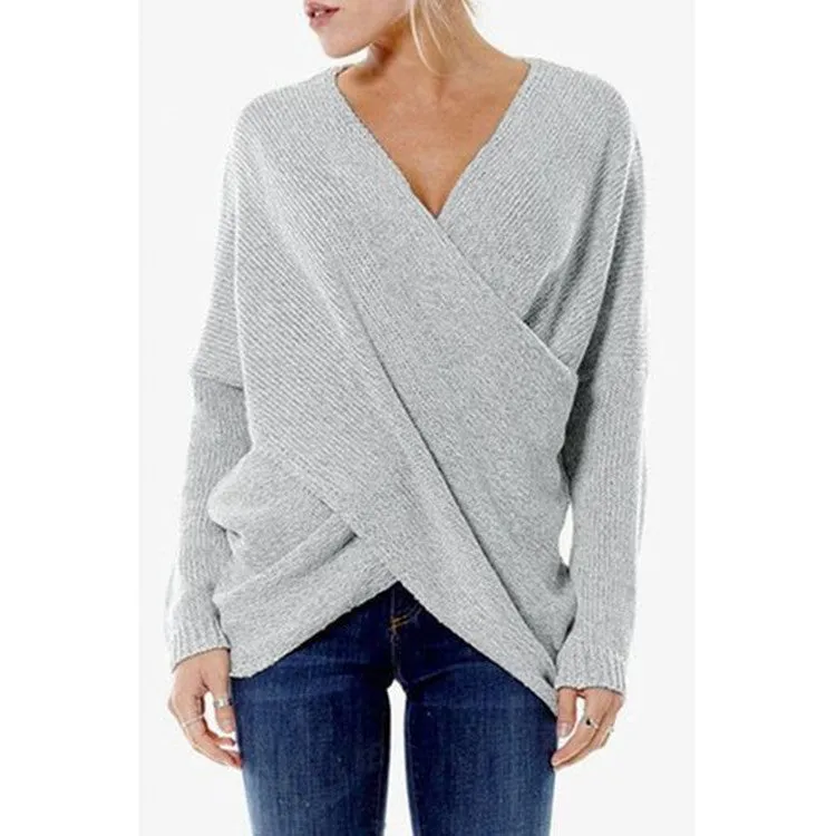 Cotton Women Trendy Niche Hem Sweater Pullover S-XL
