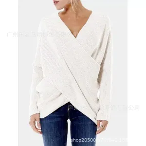 Cotton Women Trendy Niche Hem Sweater Pullover S-XL