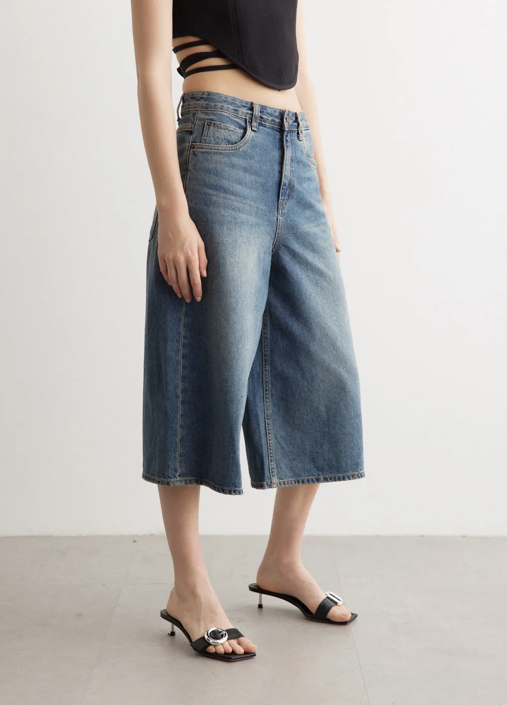 Denim Bermuda Pants