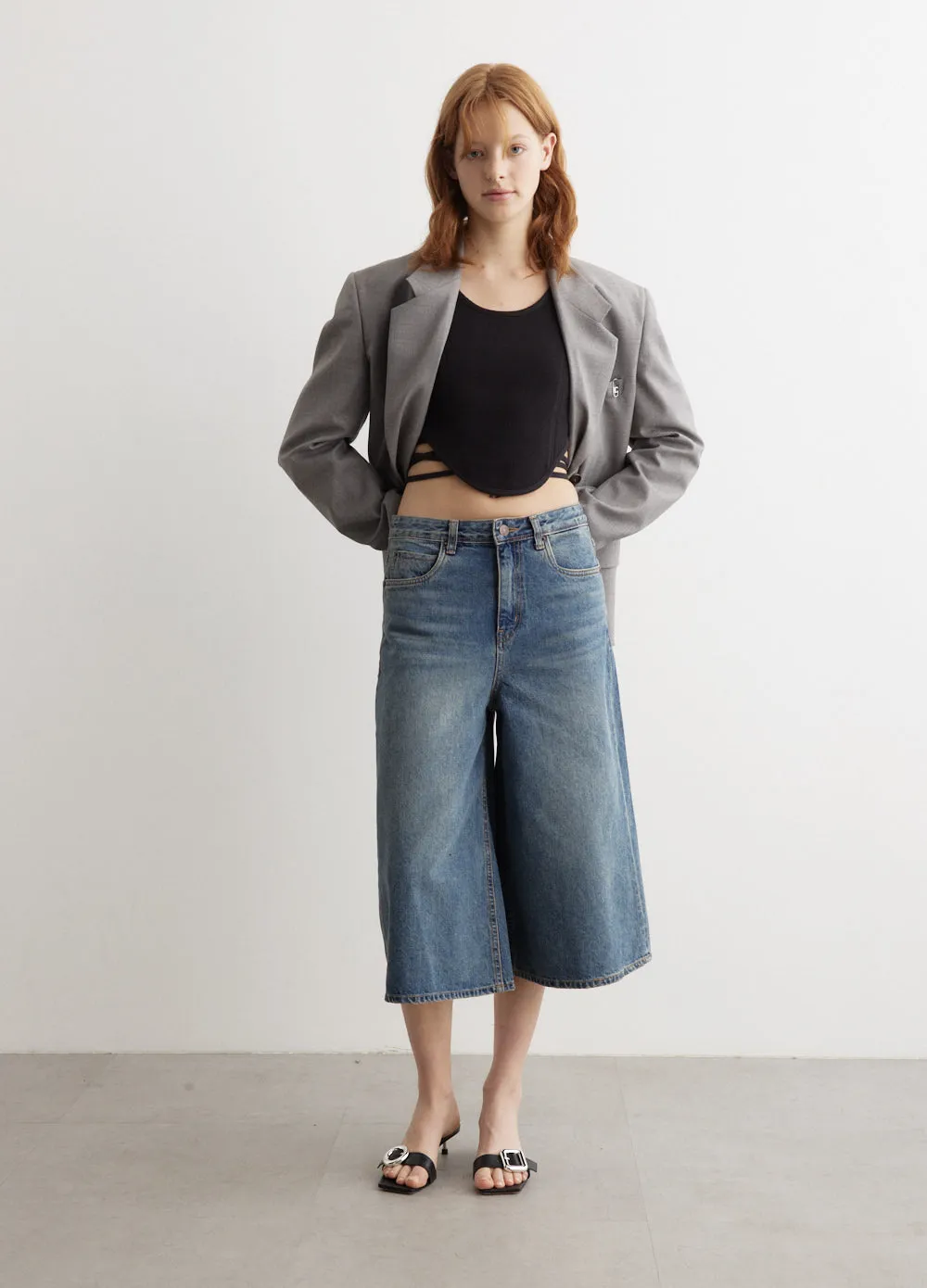 Denim Bermuda Pants