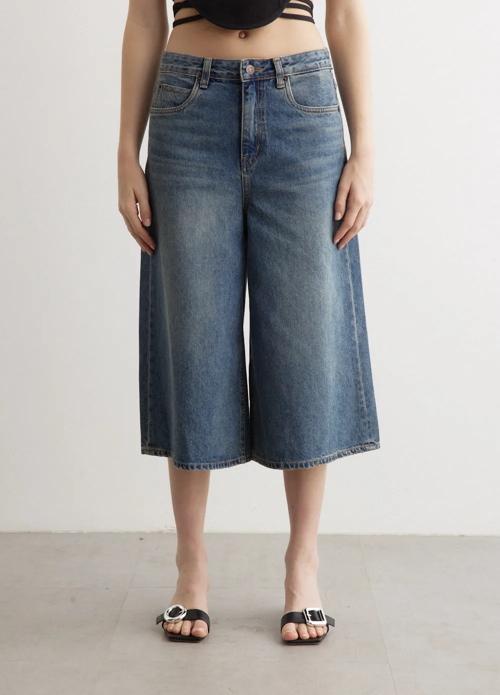 Denim Bermuda Pants