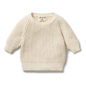 Ecru Knitted Ribbed Jumper