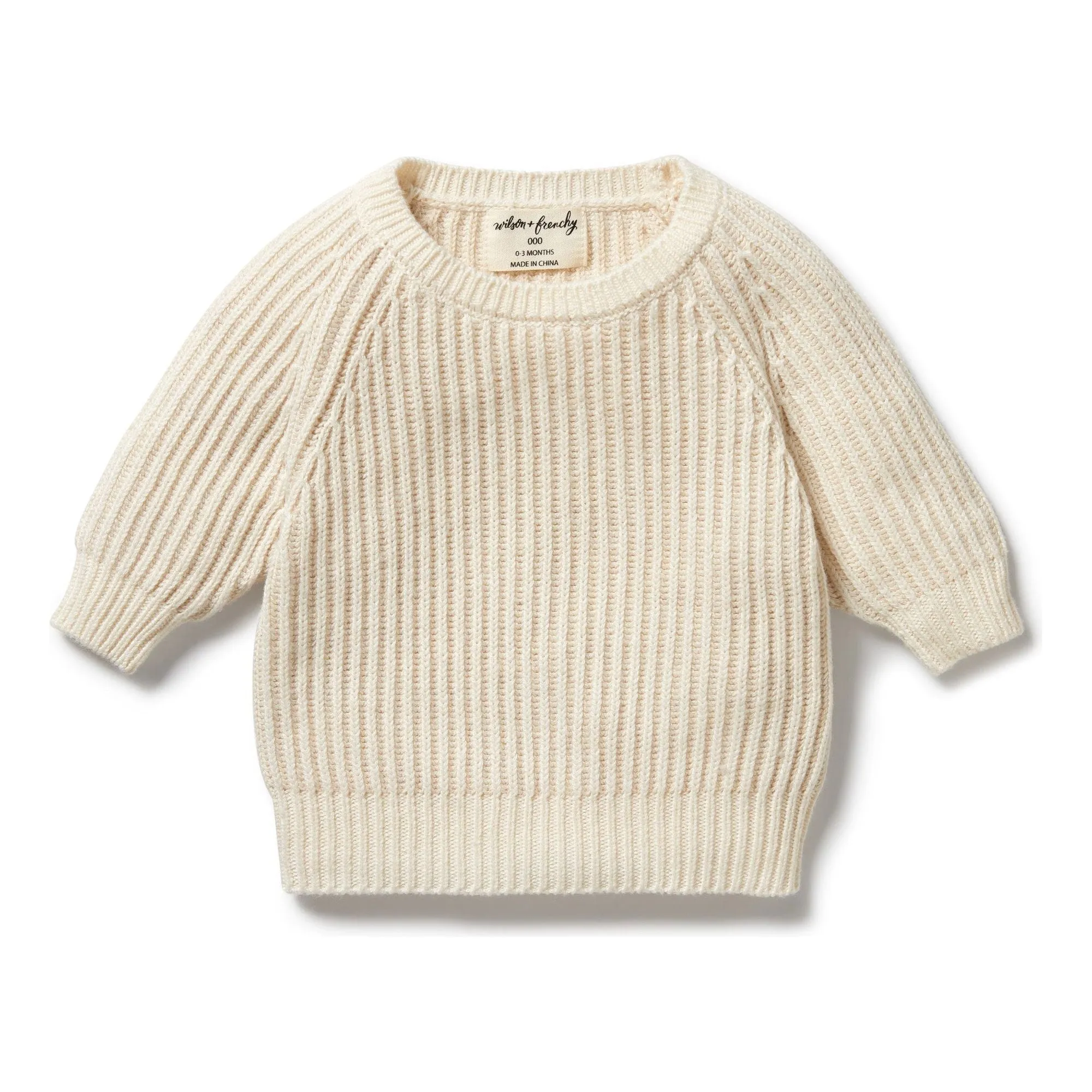 Ecru Knitted Ribbed Jumper