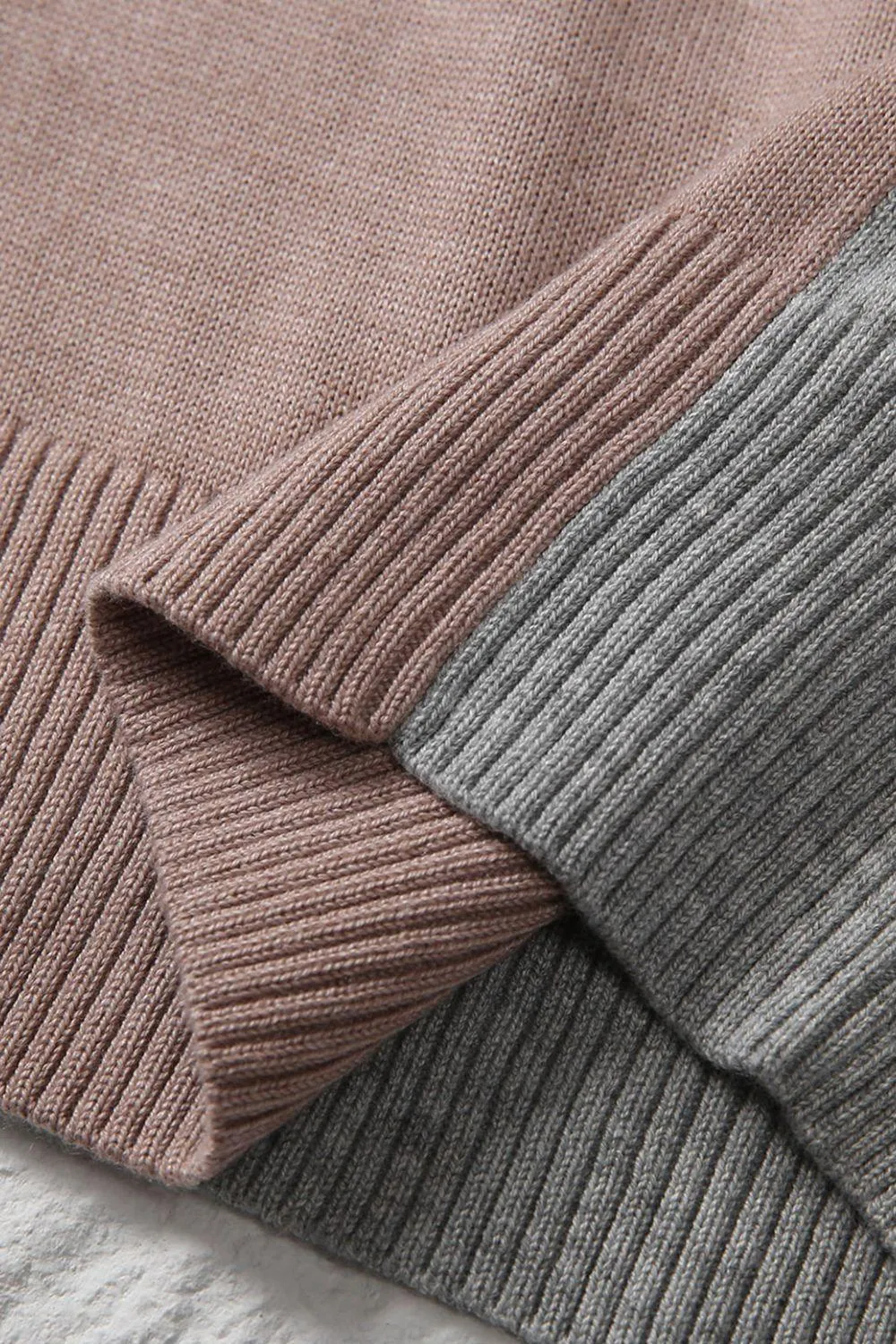 Ecstatic Color Block Knit V-Neck Sweater