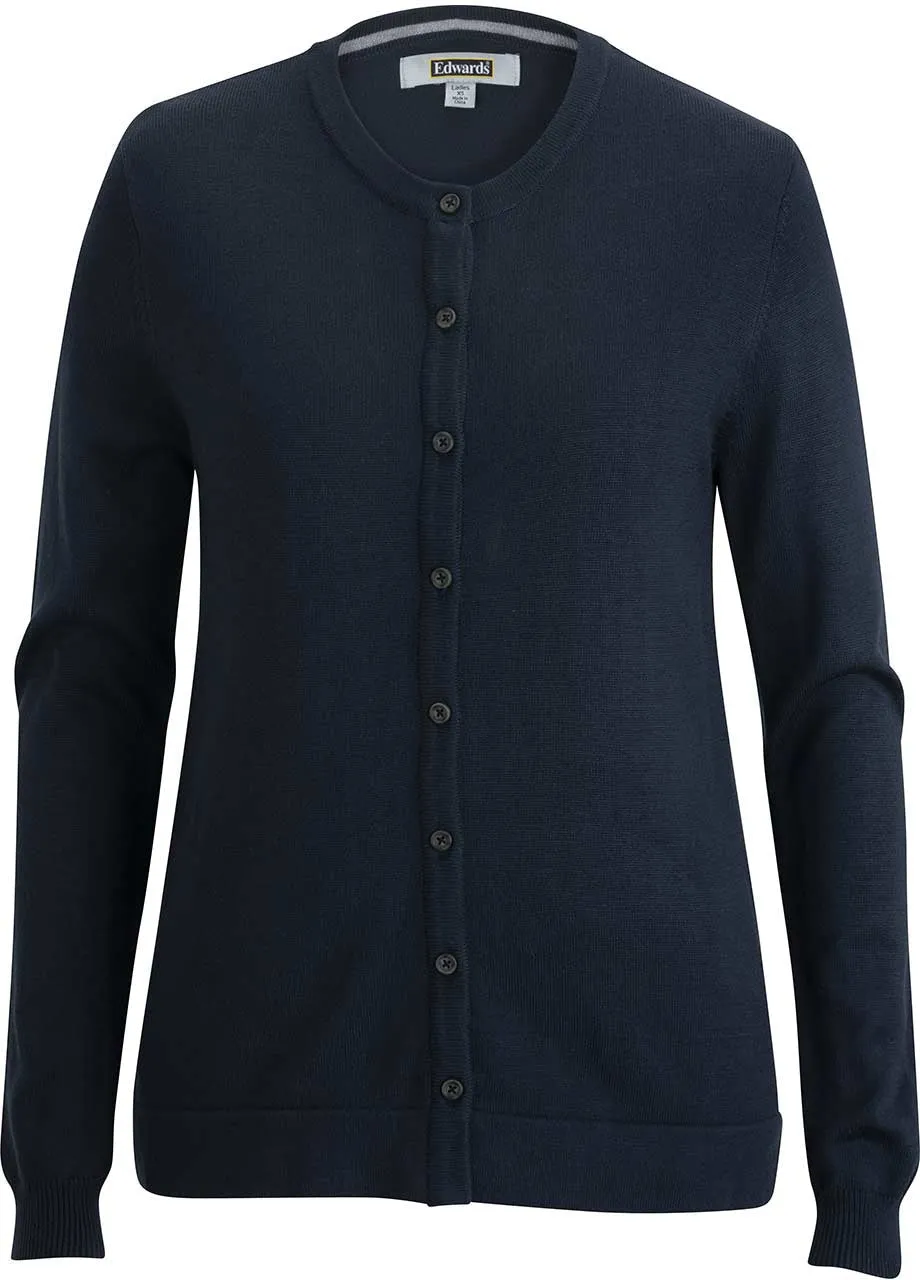 Edwards Ladies Crew Neck Button Front Cardigan