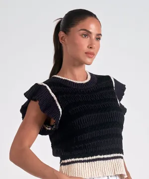 Elan Ruffle Sleeve Sweater