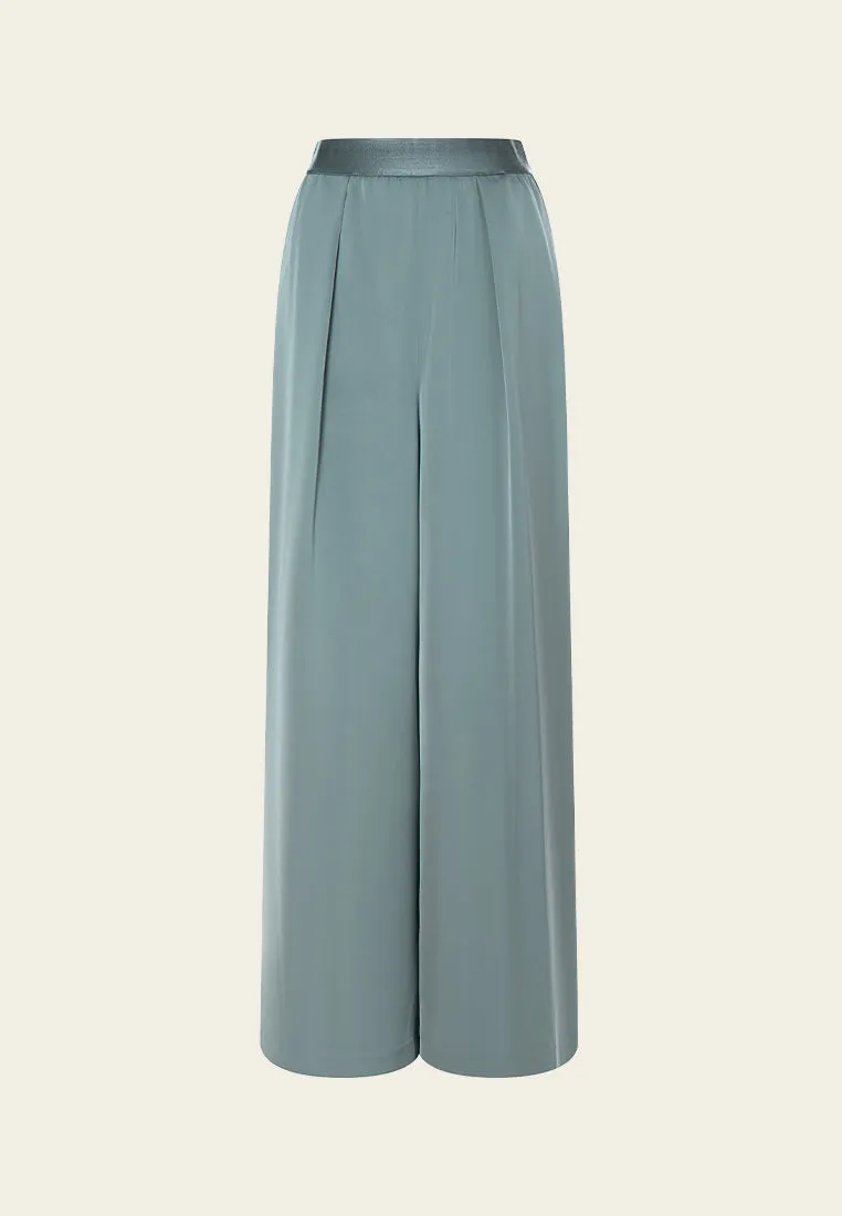 Elasticated-Waistband Straight-Leg Trousers