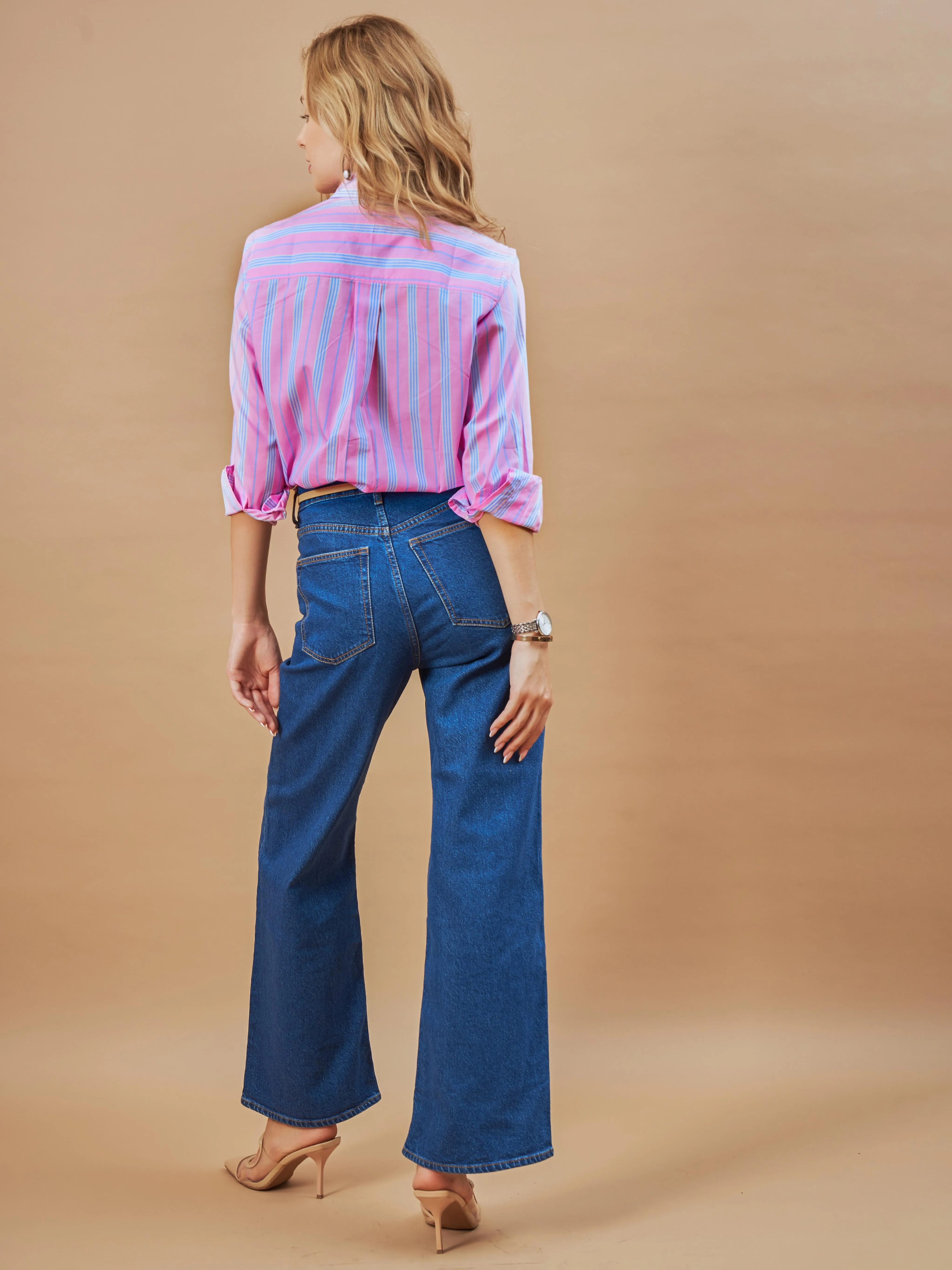 Elisha Pink Striped Cotton Formal Shirt