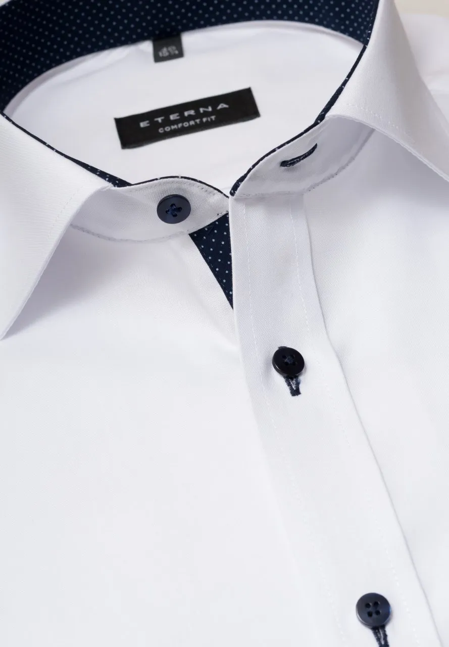 Eterna White W/Navy Trim Shirt White