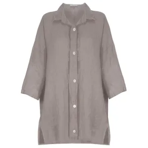Finty X Oversized Linen Shirt Fango
