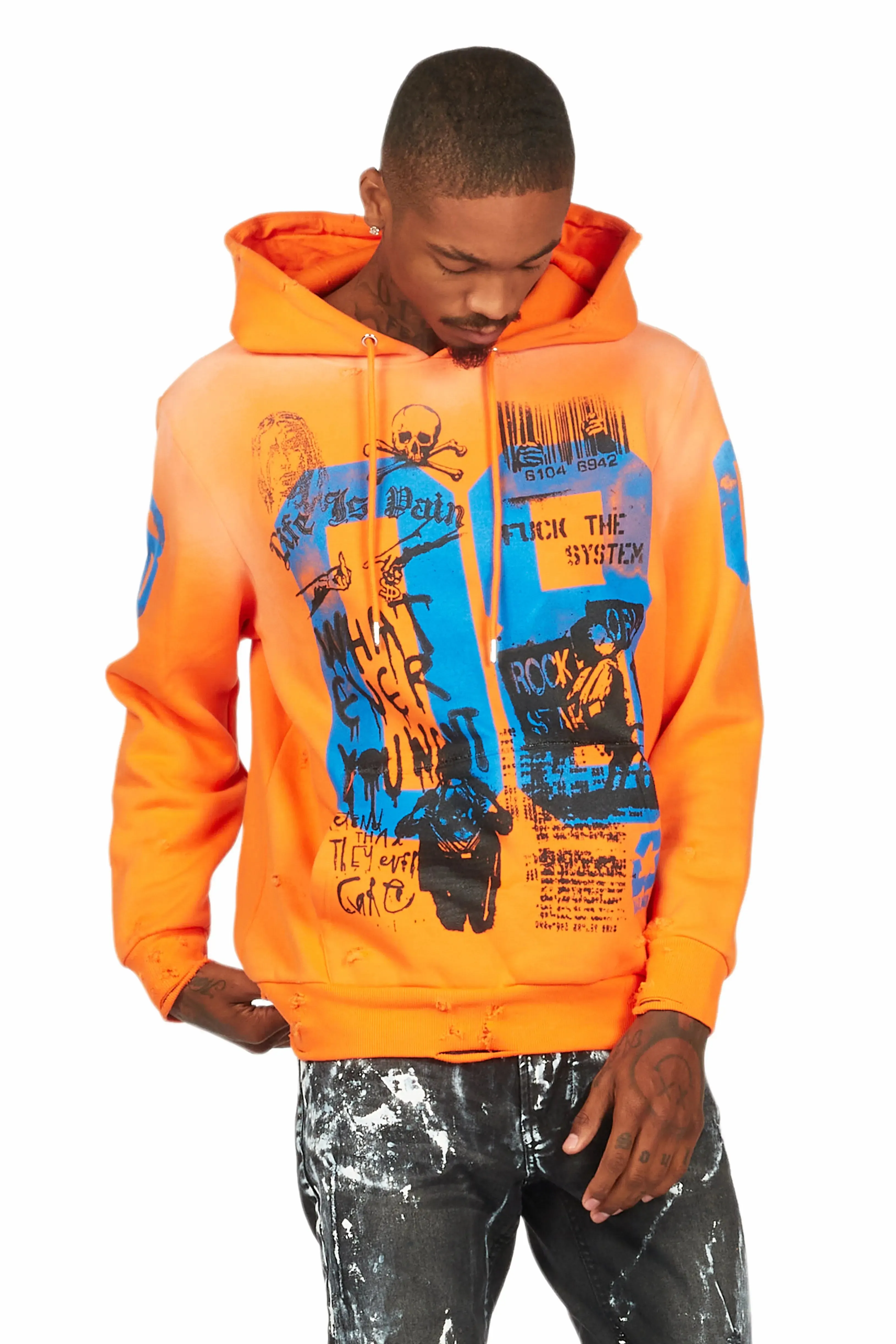 Grill Orange Graphic Hoodie
