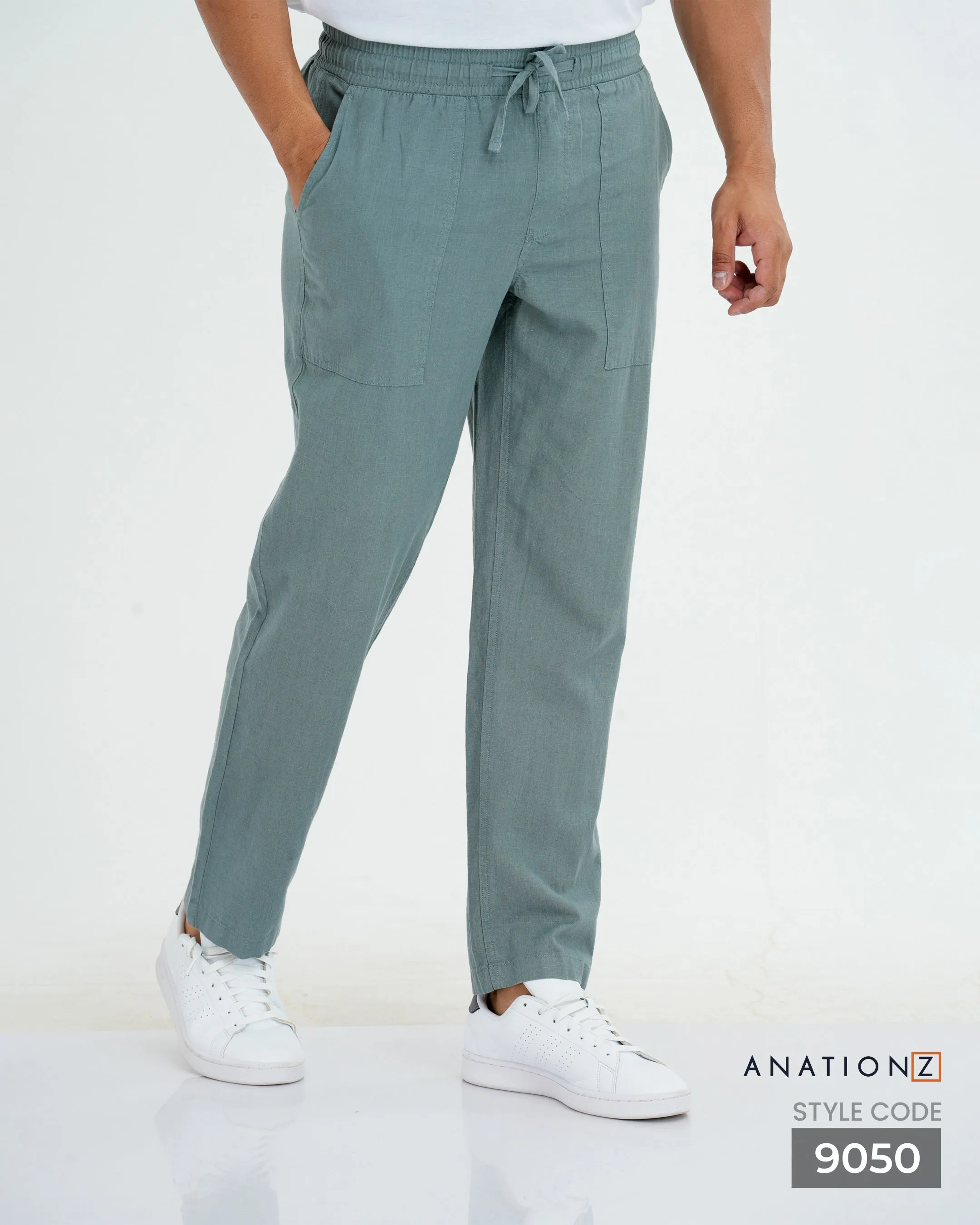 Heritage Linen Cotton Relaxed Pant - Slate
