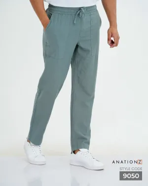 Heritage Linen Cotton Relaxed Pant - Slate