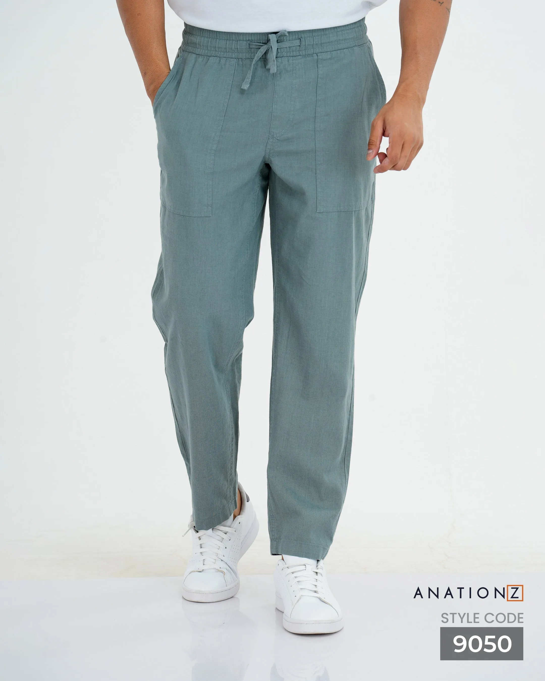 Heritage Linen Cotton Relaxed Pant - Slate