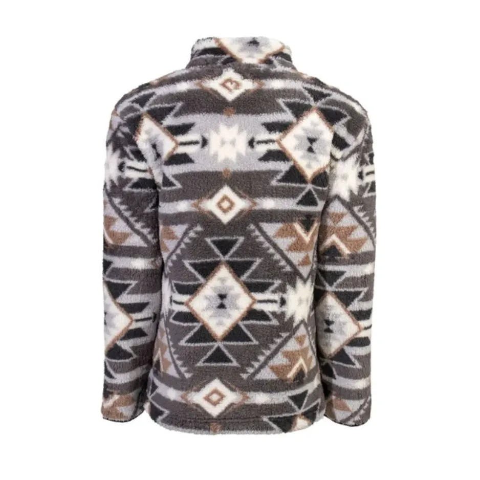 Hooey Youth Boy's Aztec Printed Fleece Pullover HFP008GYAZ-Y