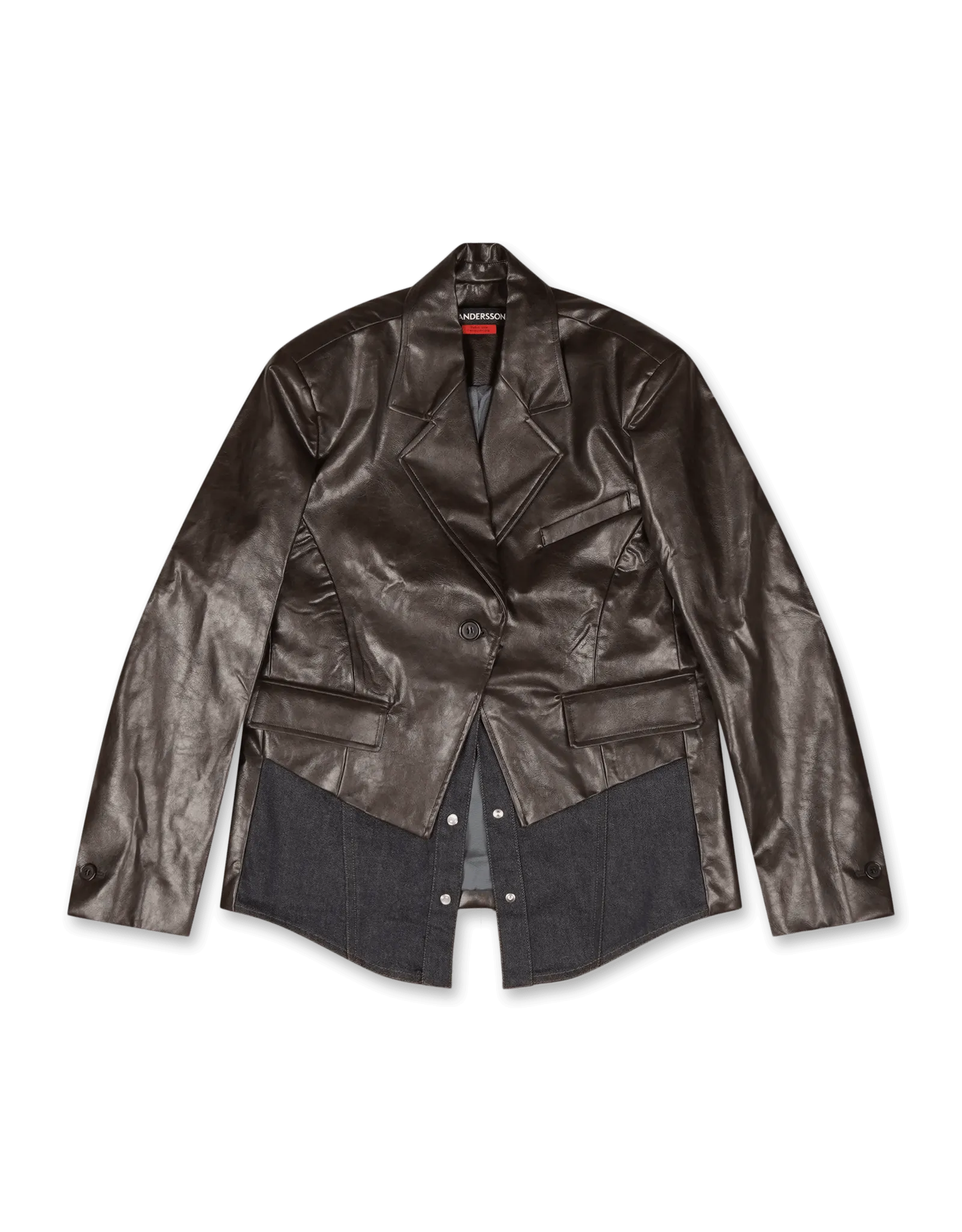 Hybrid Faux-Leather Blazer