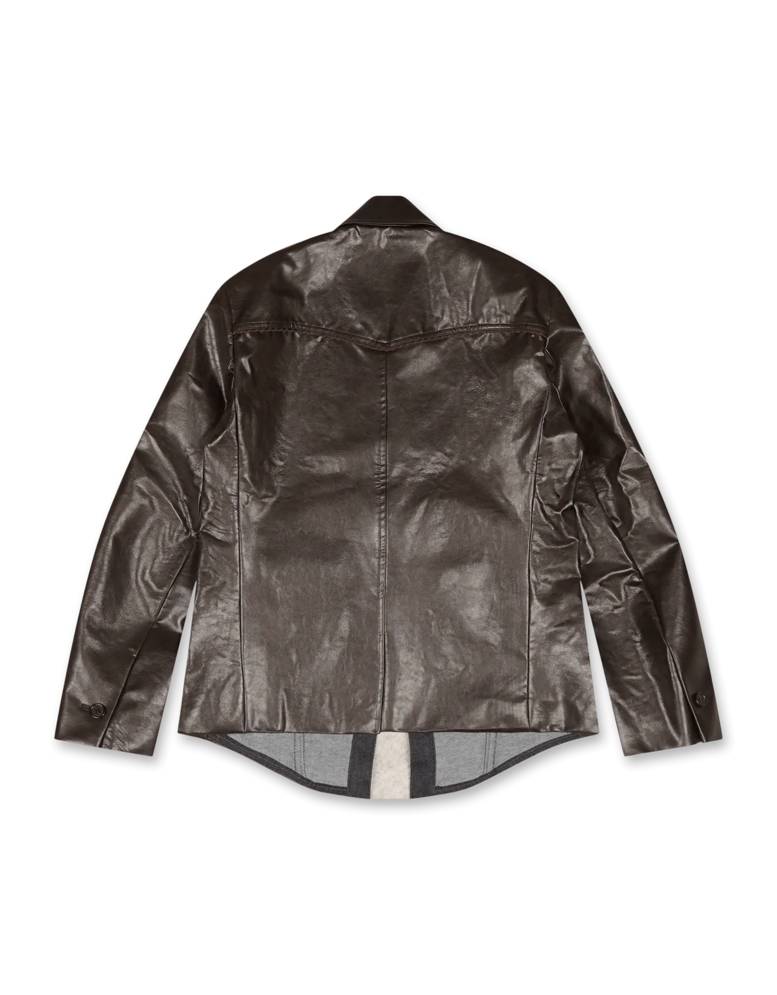 Hybrid Faux-Leather Blazer